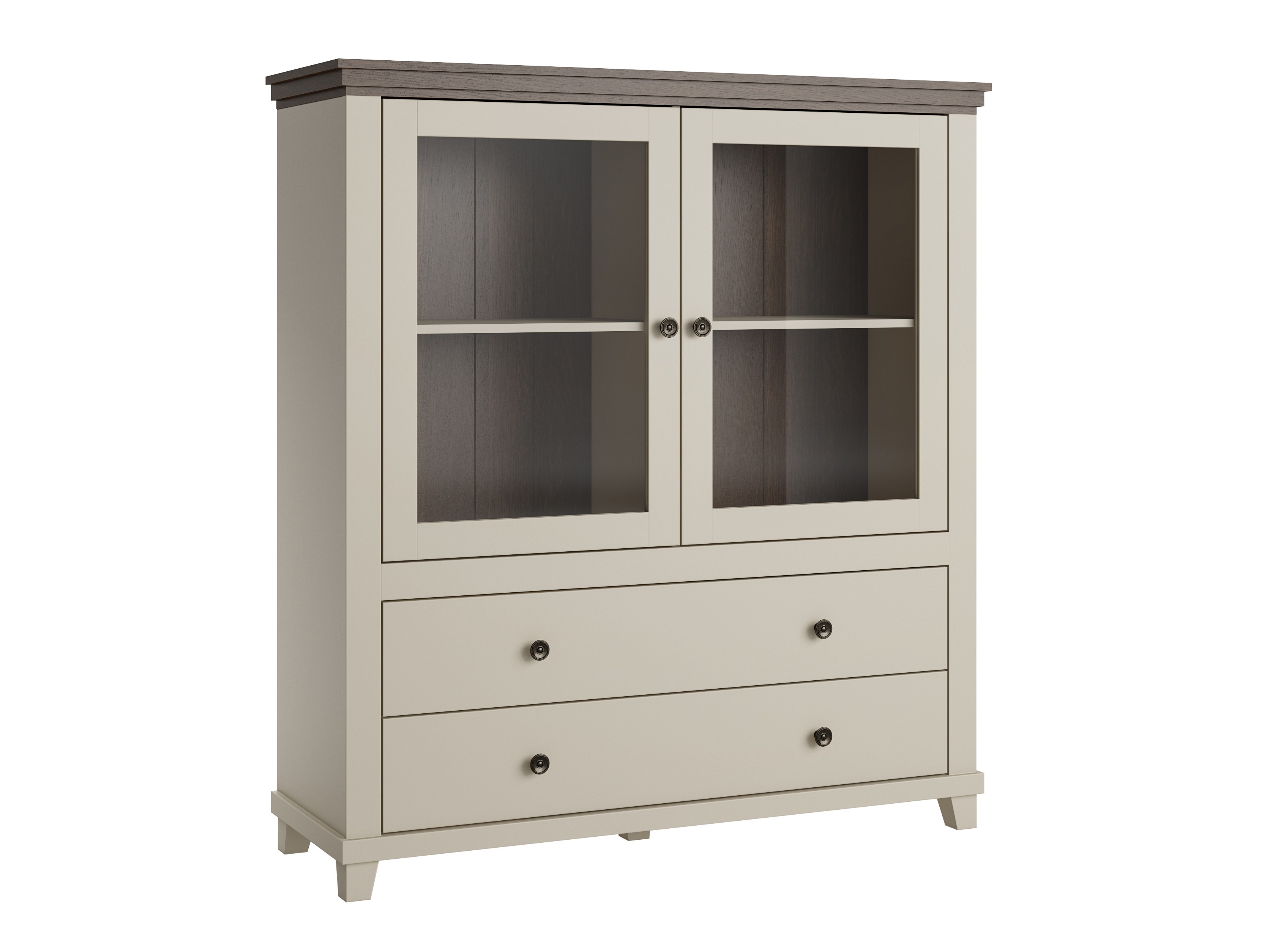 Chest of drawers Tolnue 105 (Light beige + Oak)
