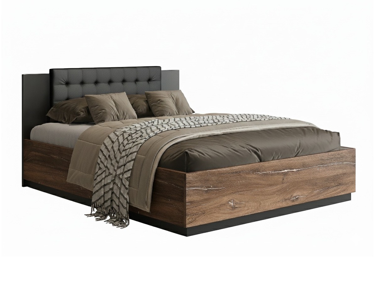 Bed Felelie 104 (Dark Flagstaf oak + Copper)