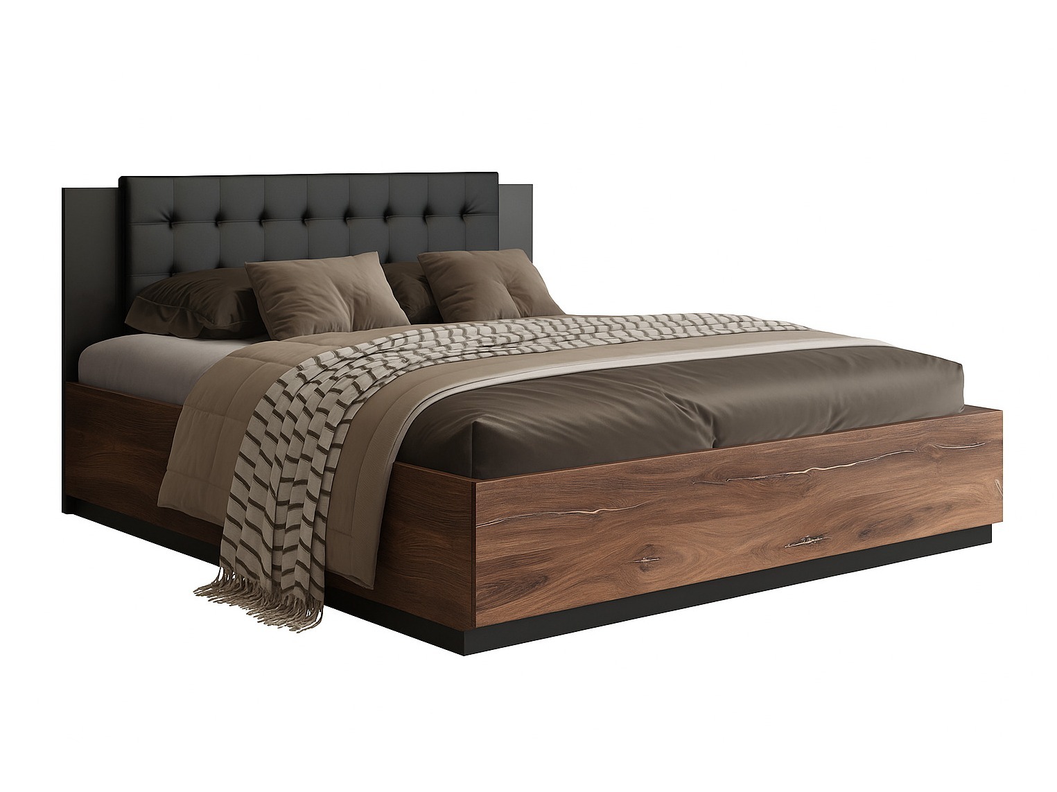 Bed Felelie 104 (Dark Flagstaf oak + Copper)