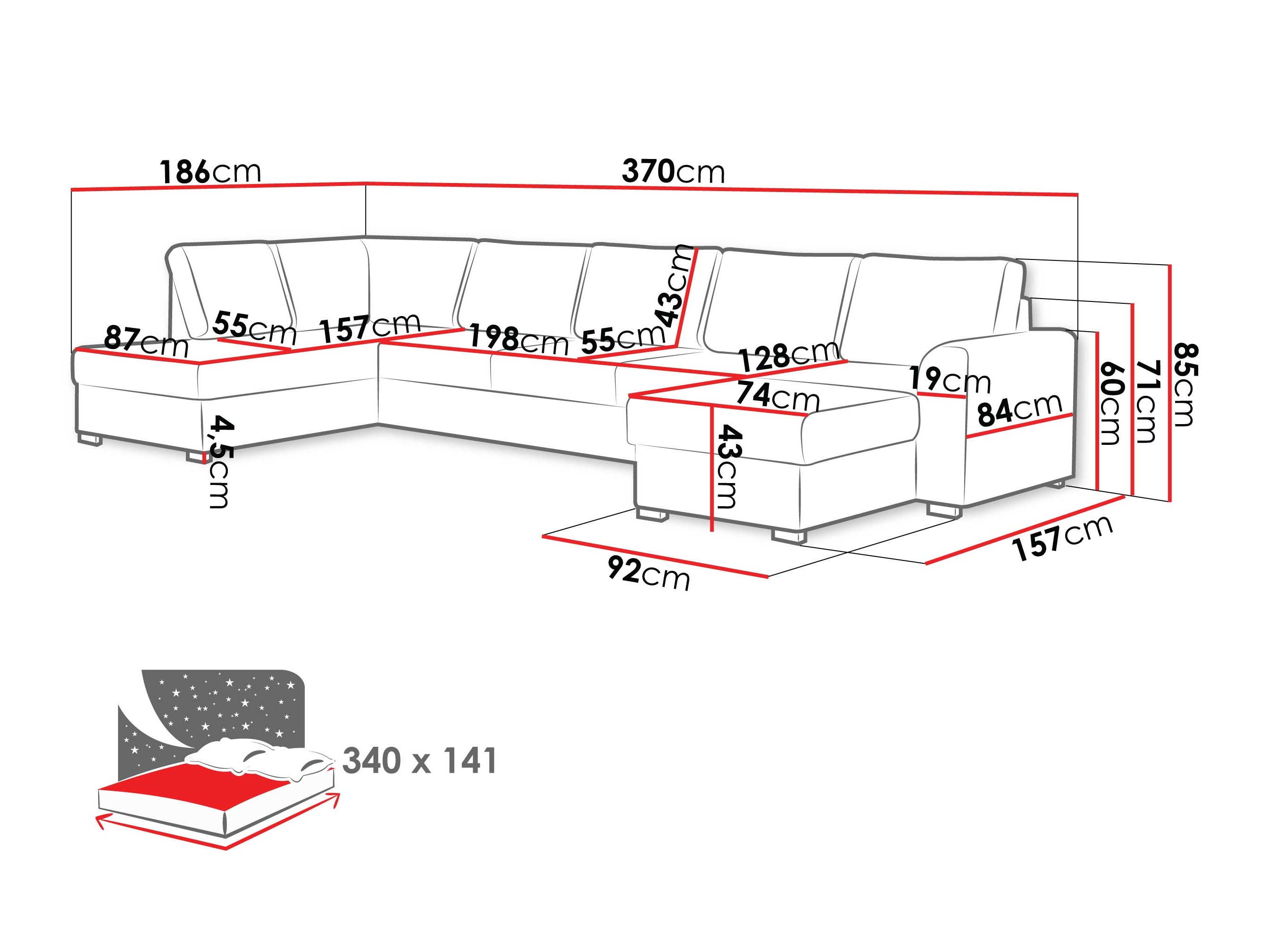 Corner sofa Comfivo Flumen III (Manza 29)