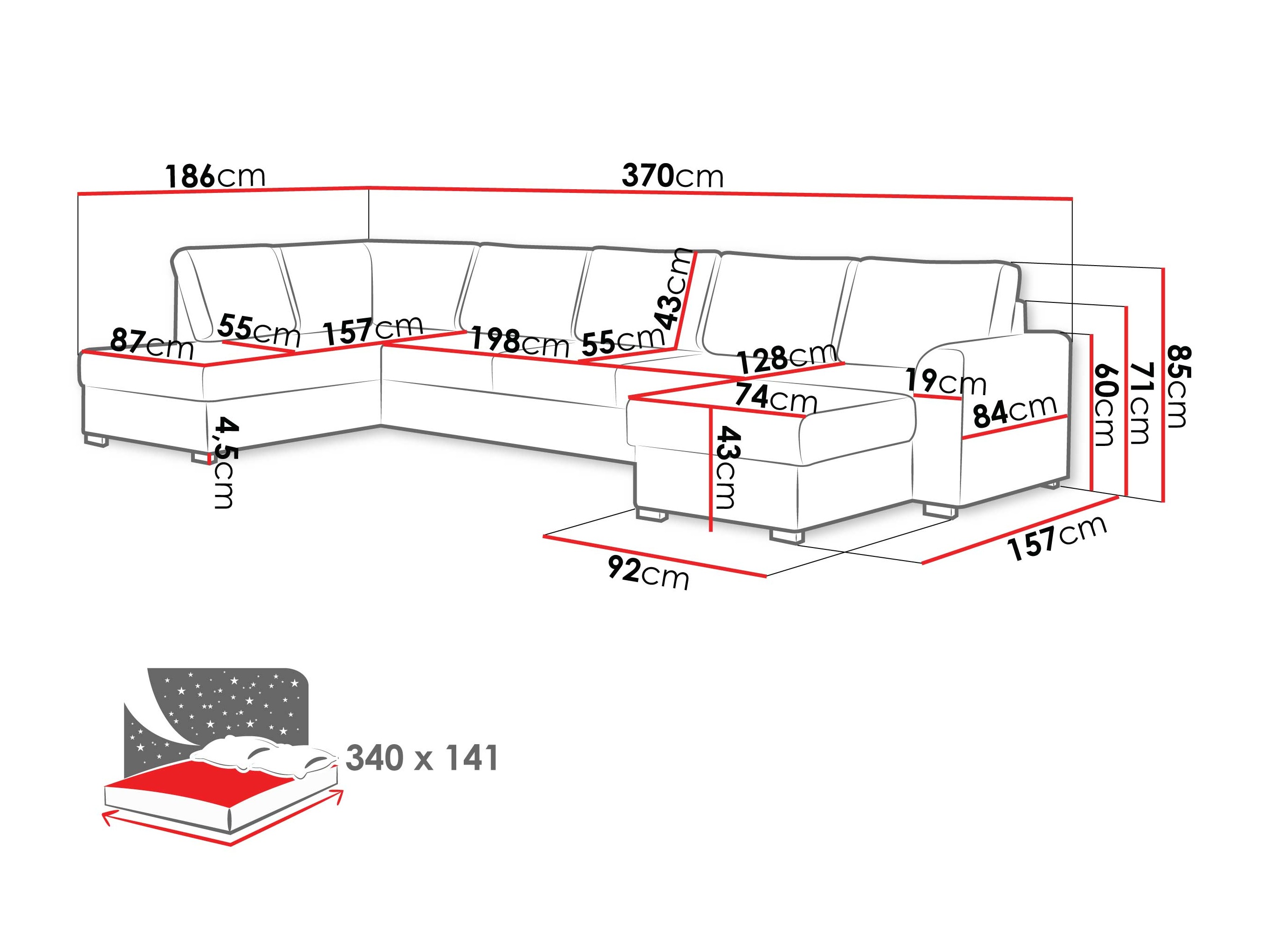 Corner sofa Comfivo Flumen III (Manza 29)