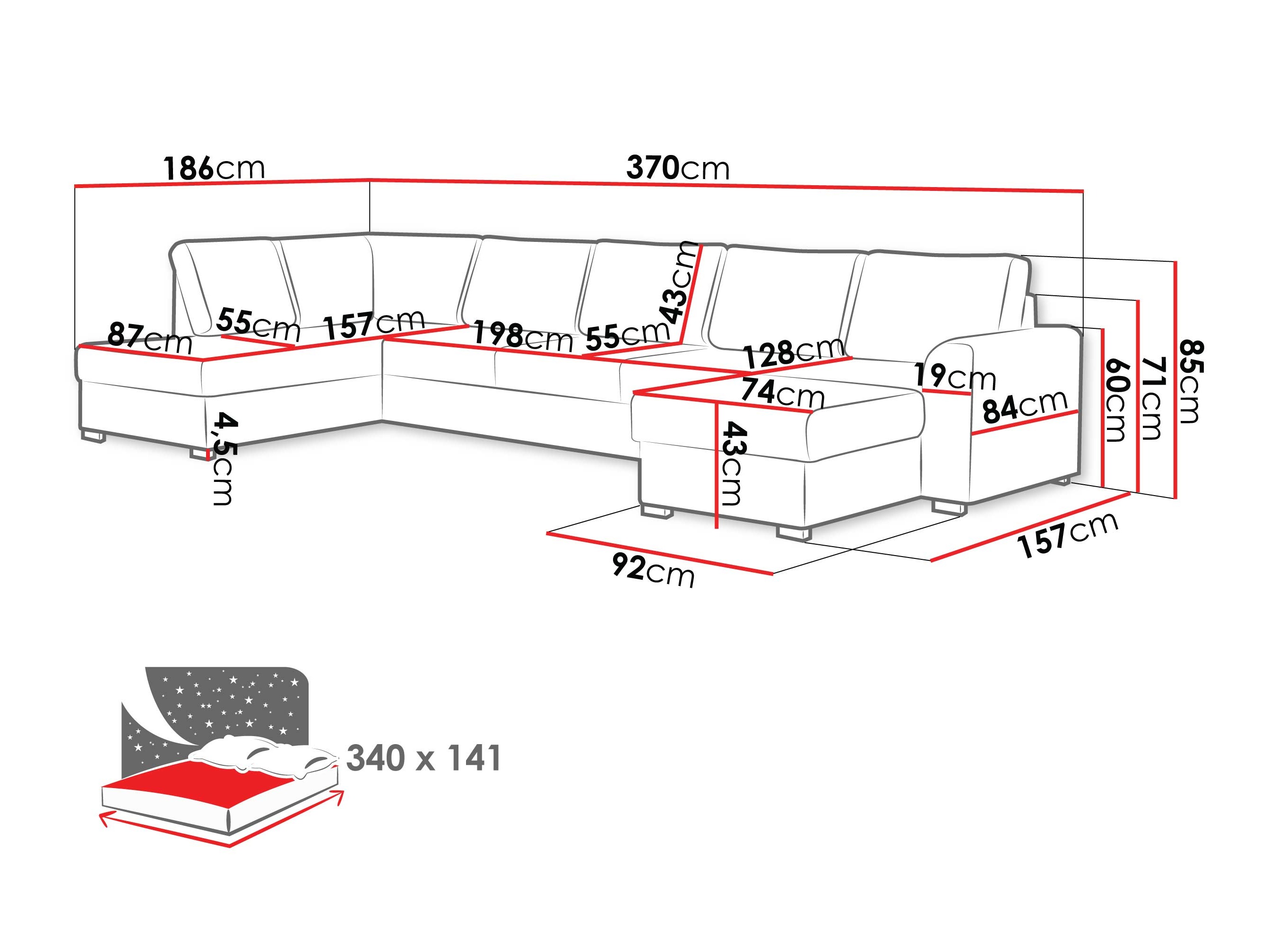 Corner sofa Comfivo Flumen III (Zoya 01)