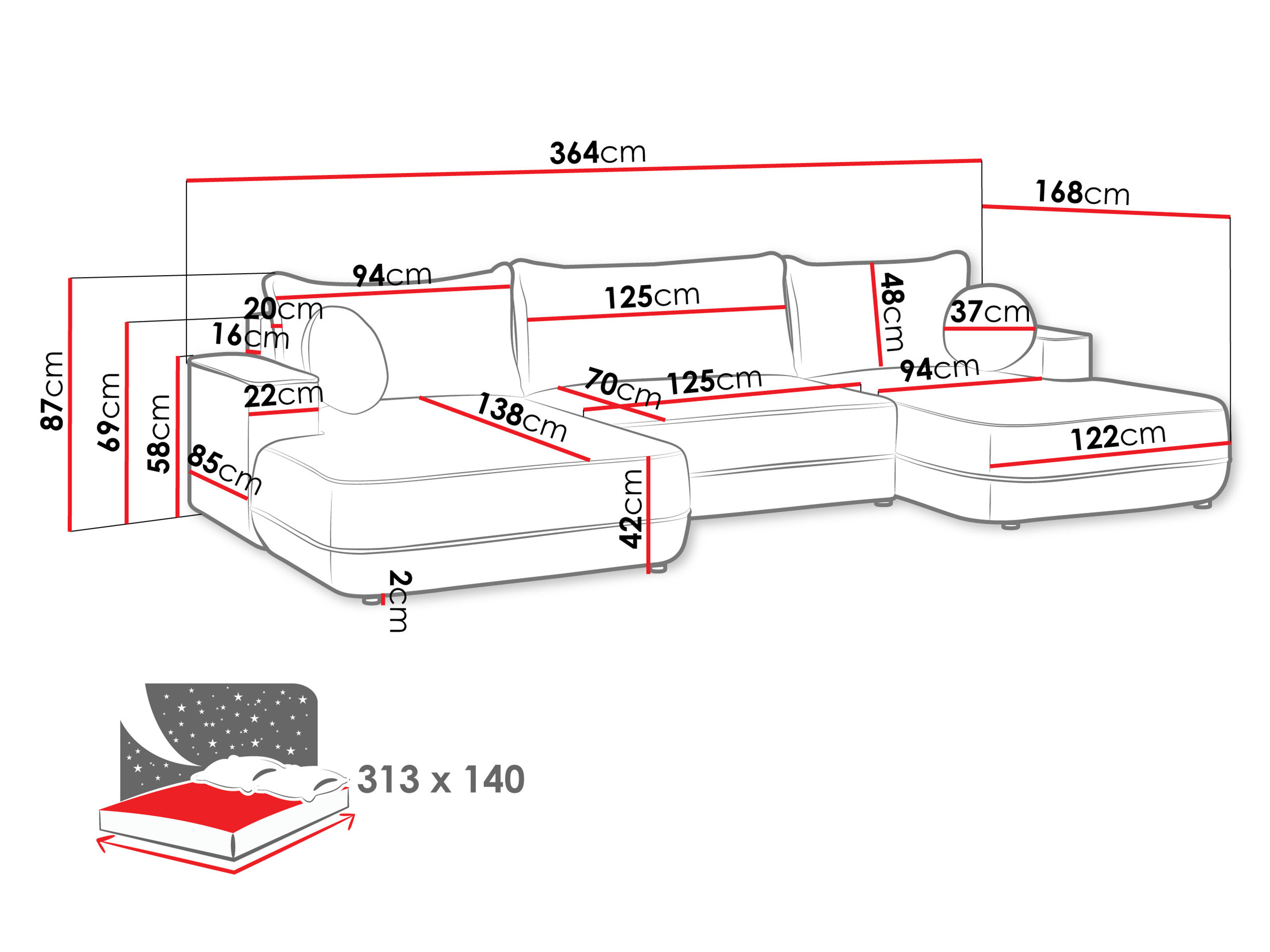 Corner sofa Magal (Velo 635)