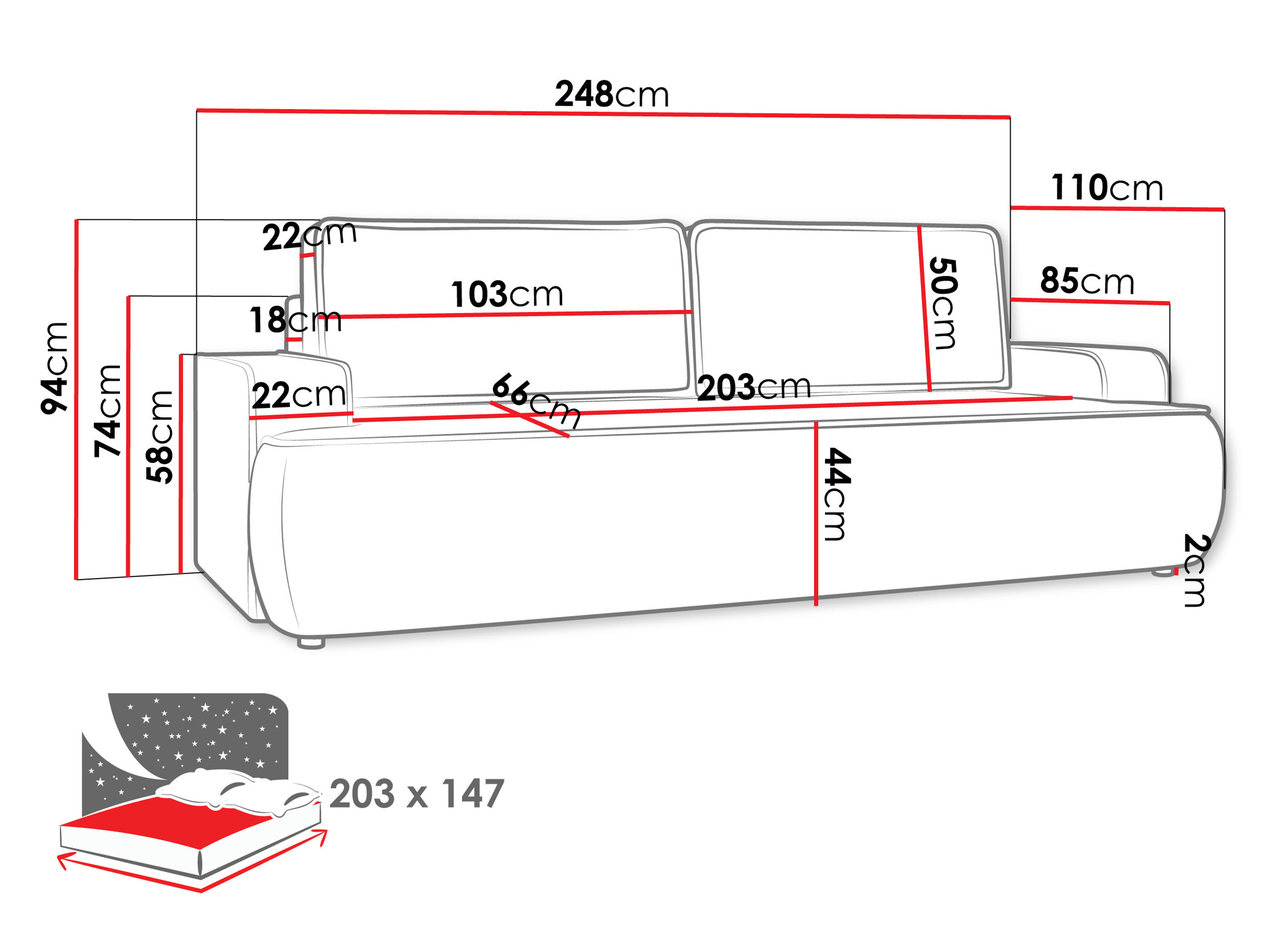 Sofa bed Bountiful 103 (Velo 635)