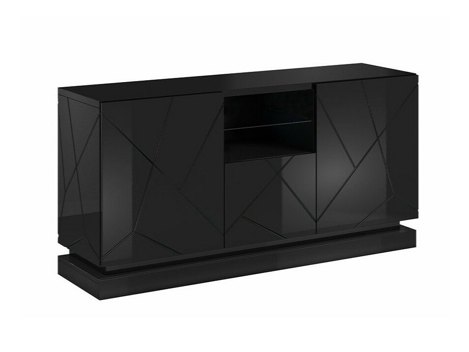 Sideboard Linar (Black + Glossy black)