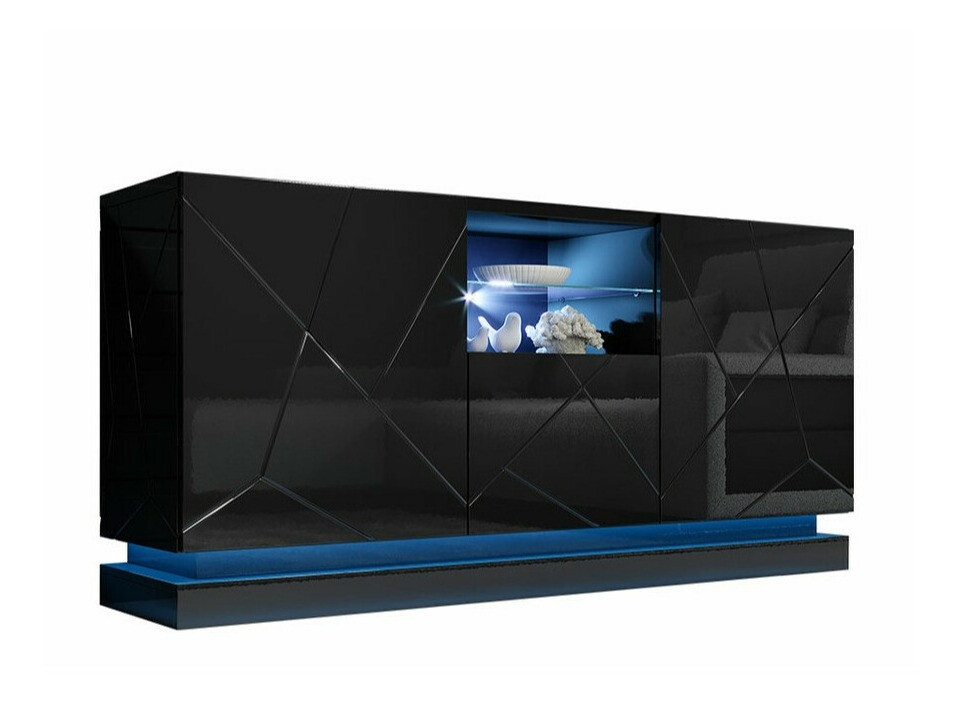 Sideboard Linar (Black + Glossy black)