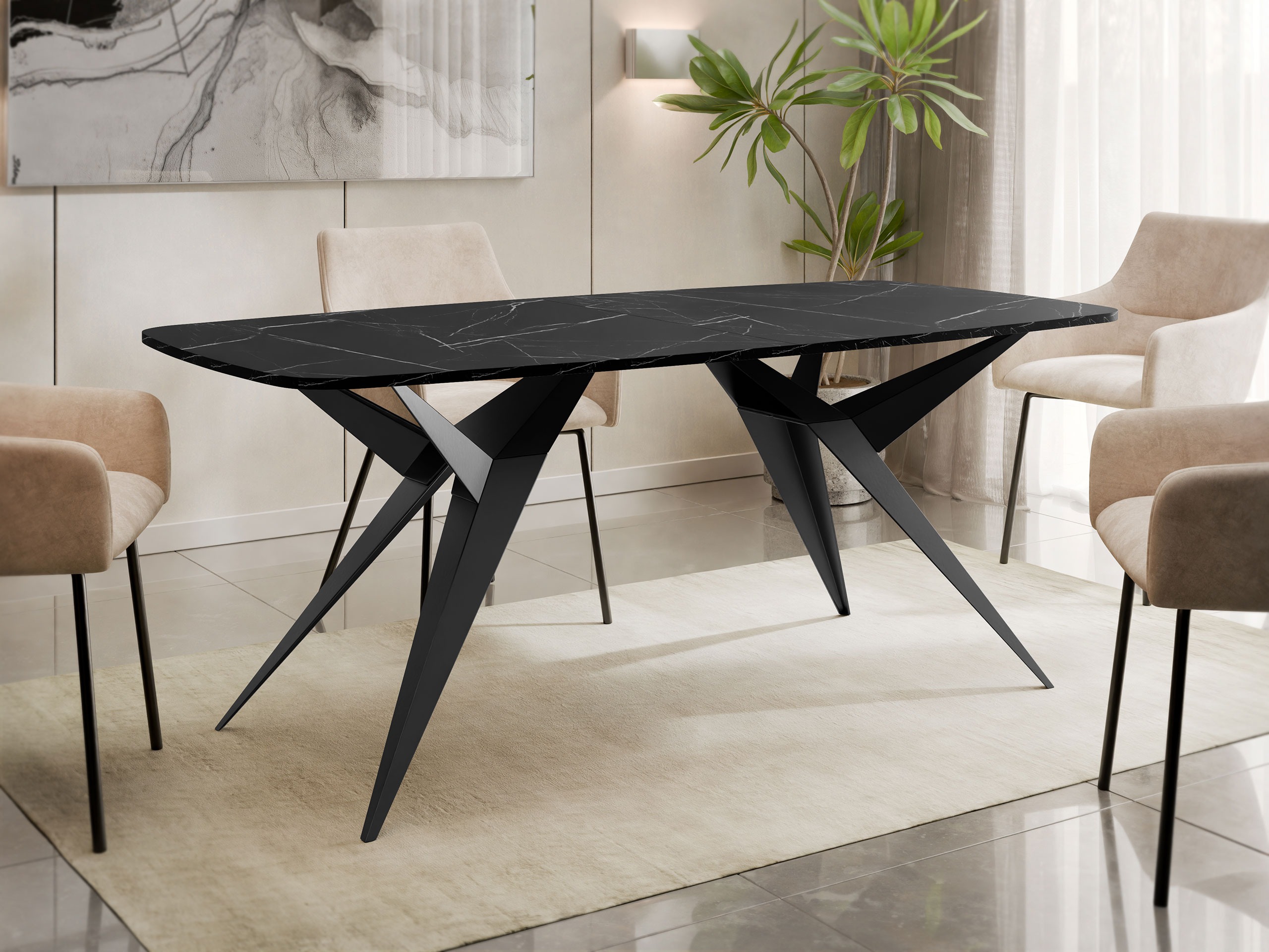 Table Oswego 152 (Black marble)