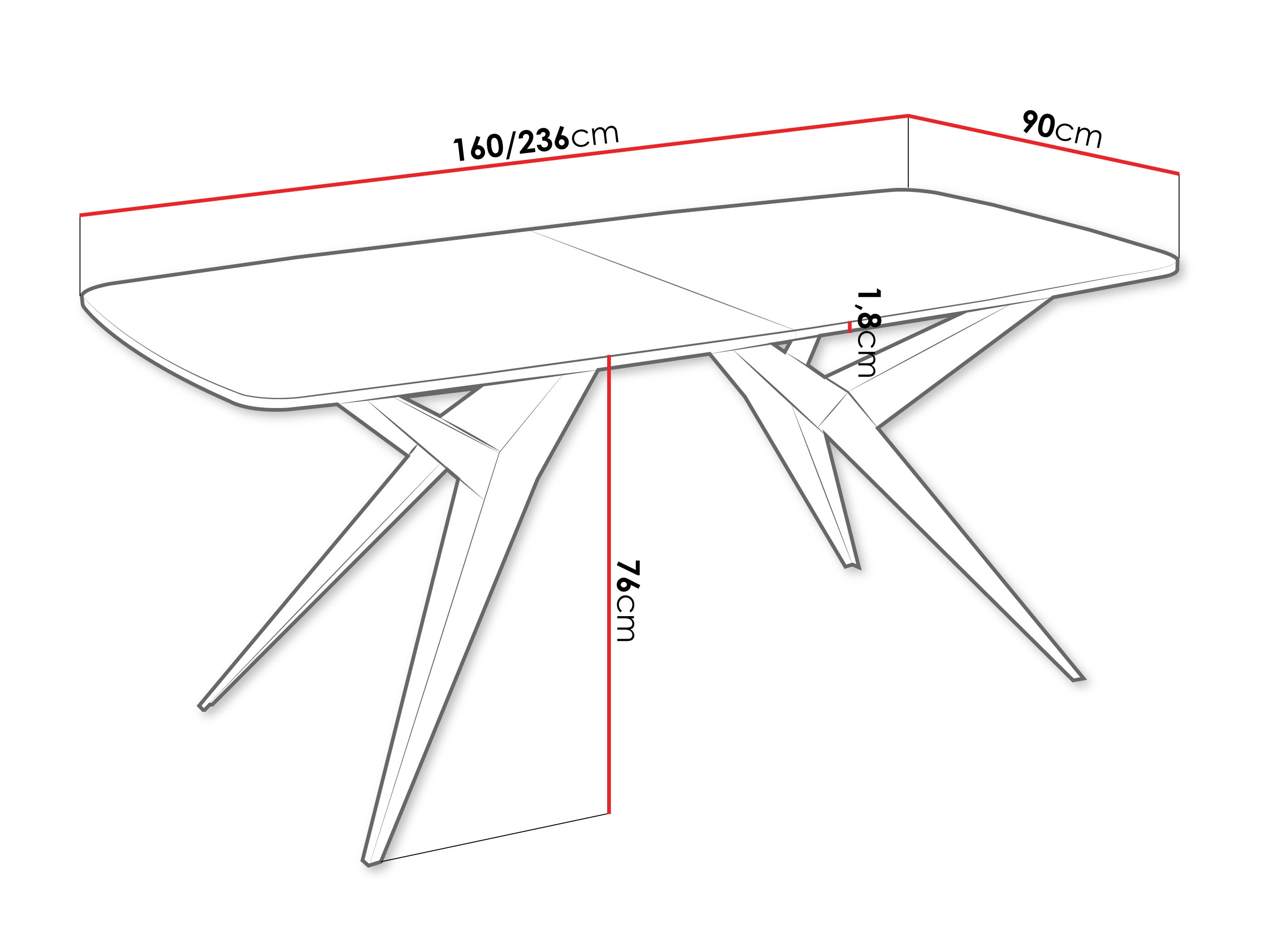 Table Oswego 152 (Black marble)