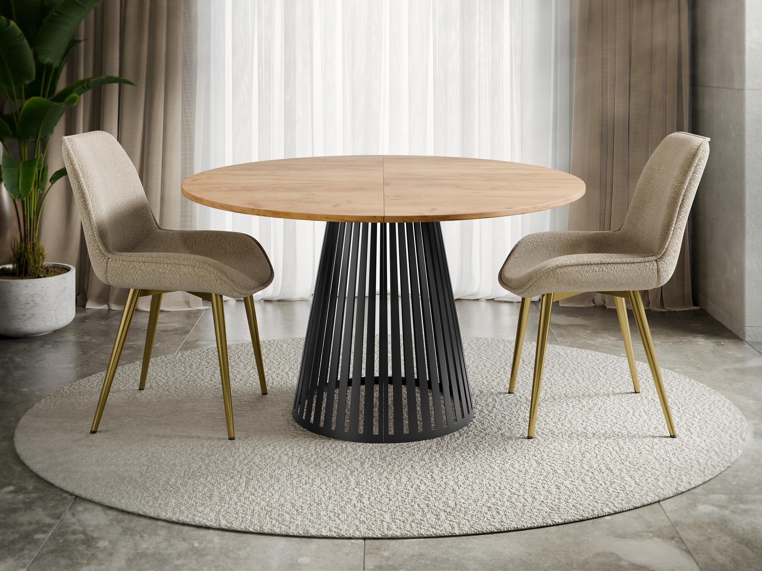 Table Prudentia (Craft golden oak + Black)