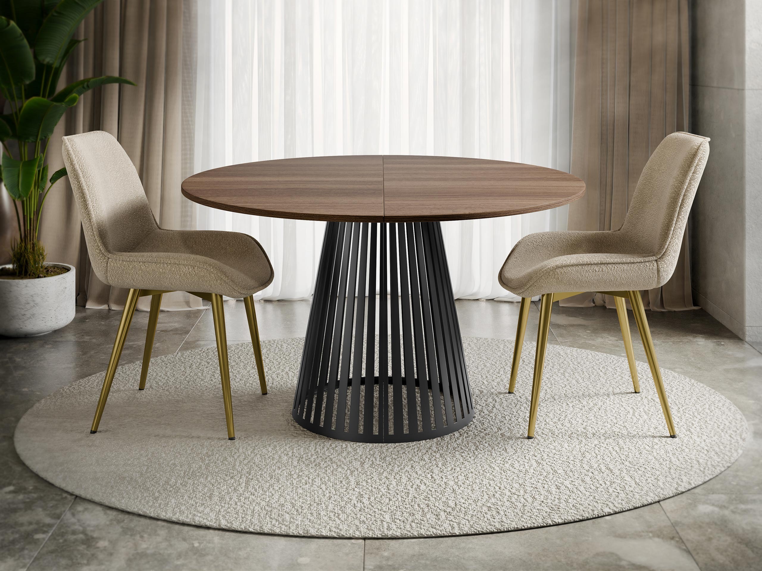 Table Prudentia II (Walnut + Black)