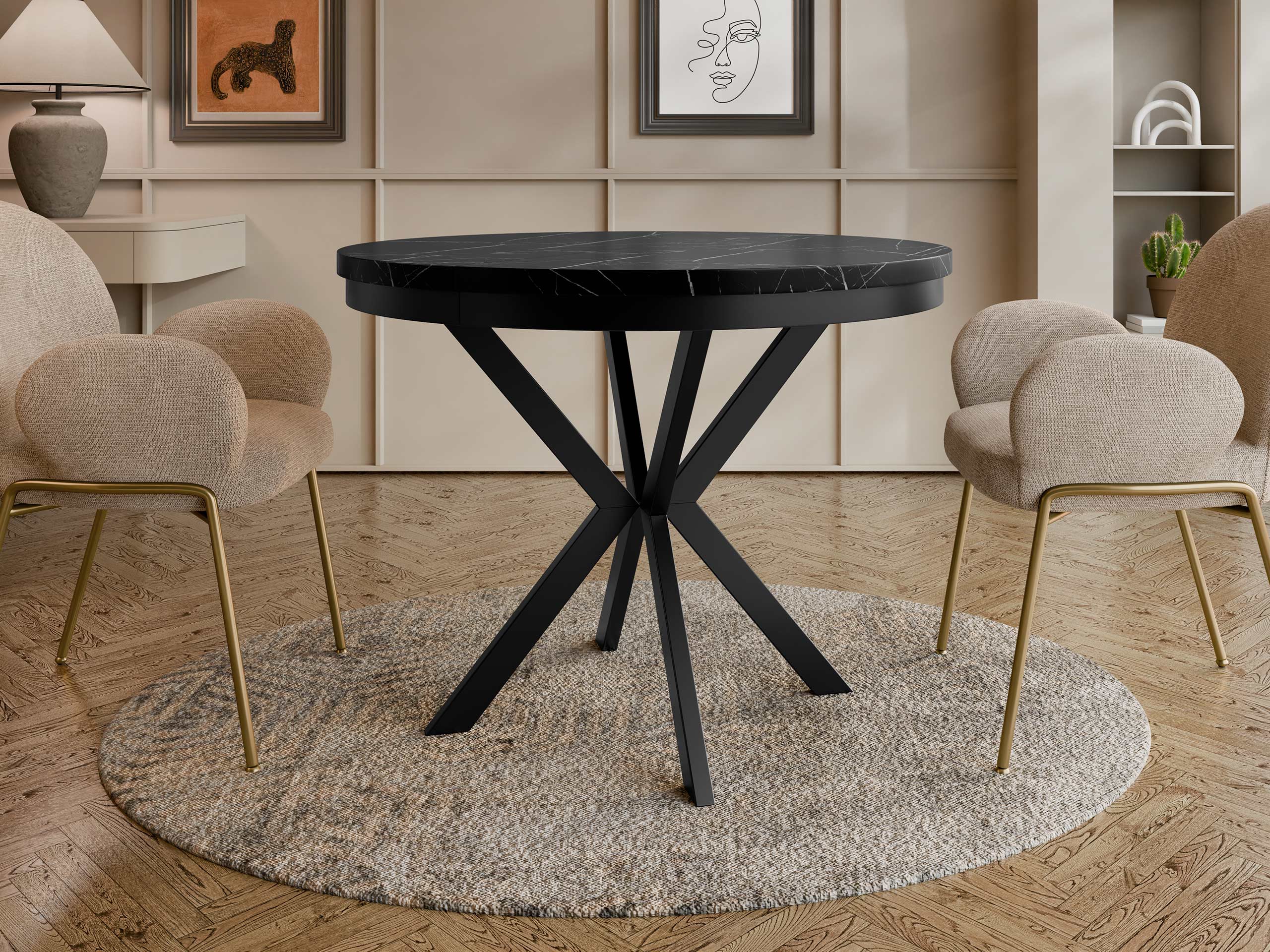 Table Oswego 156 (Black marble)