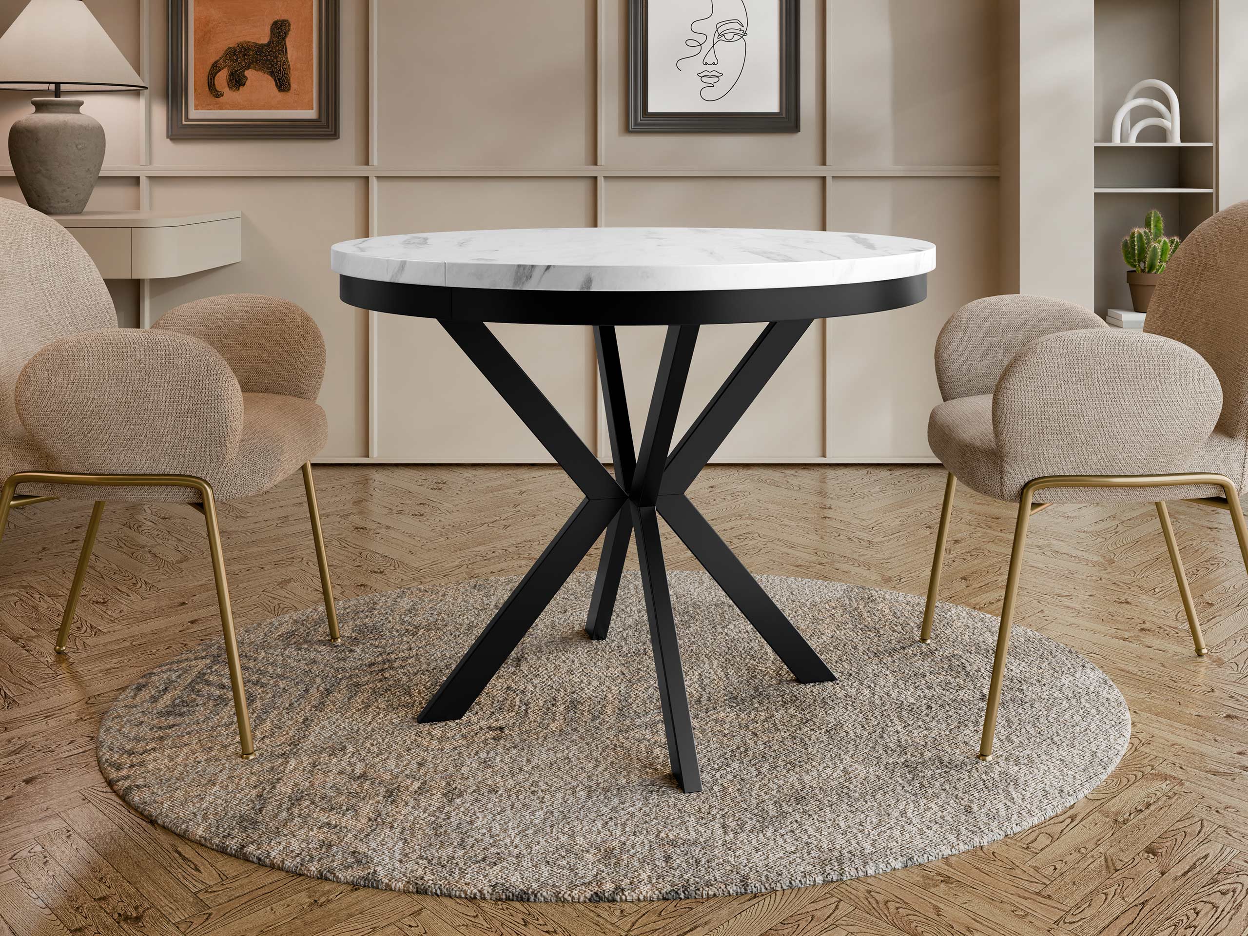 Table Oswego 156 (White marble)