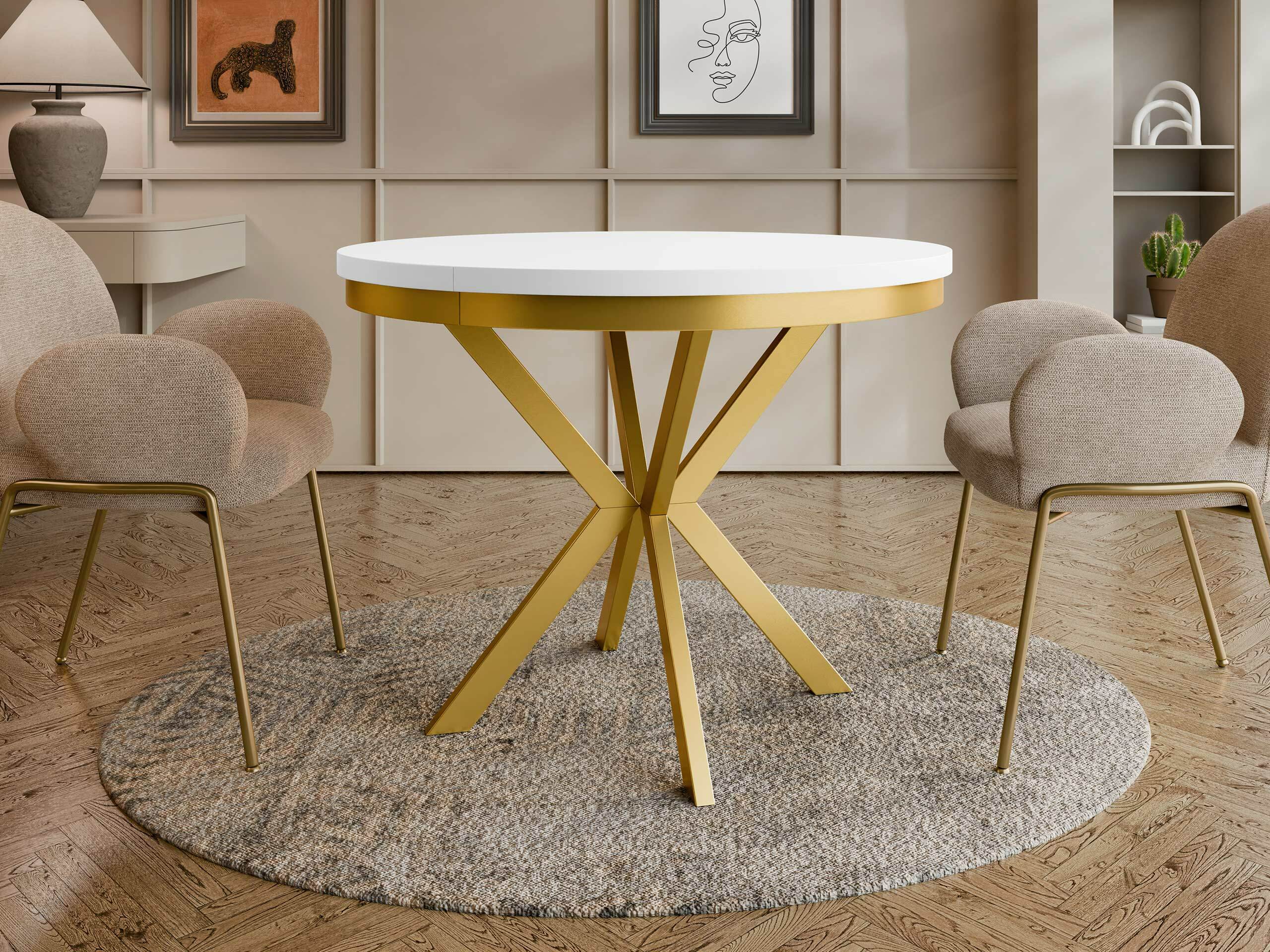 Table Oswego 157 (White + Golden)