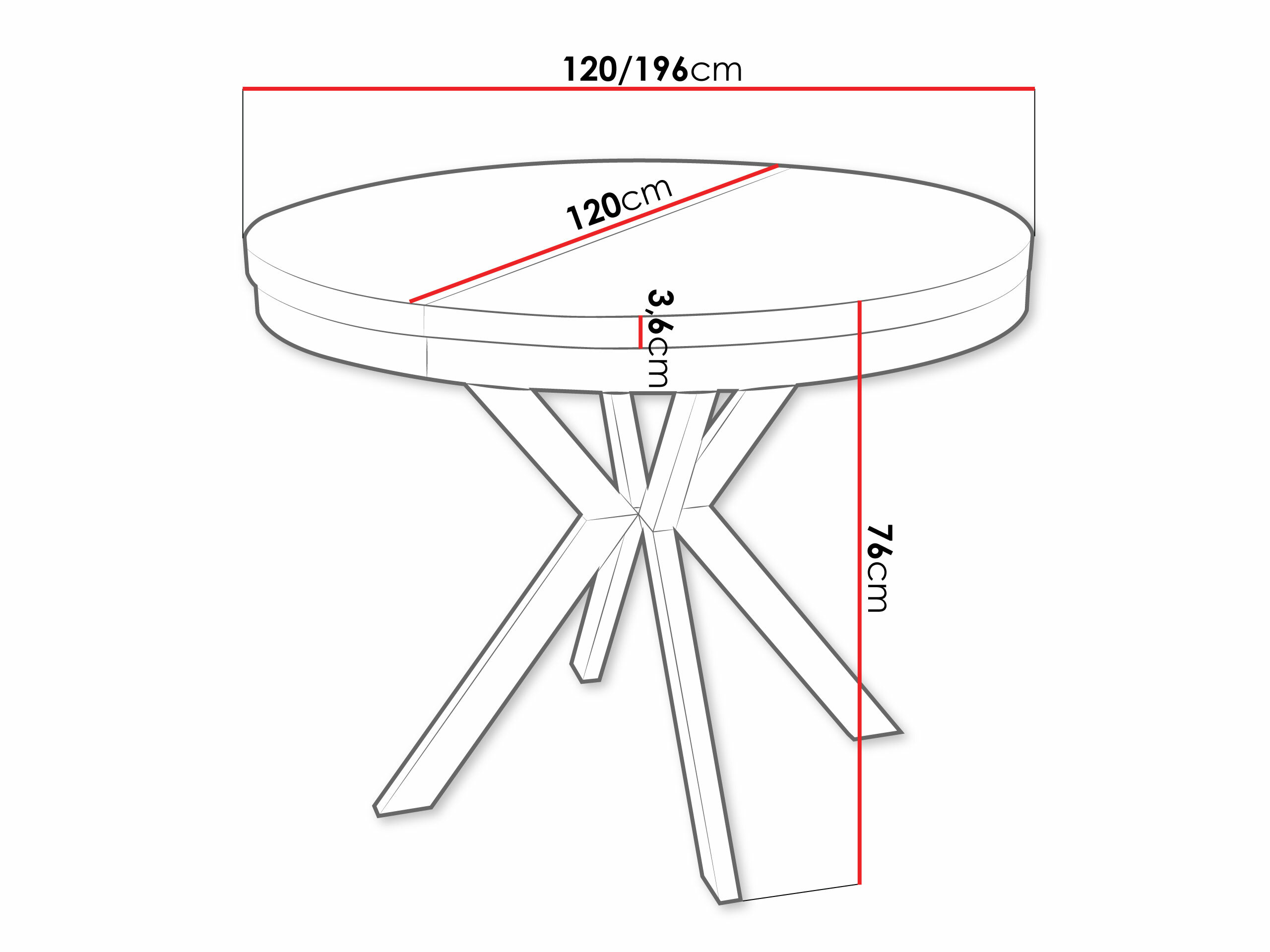Table Oswego 157 (White + Golden)