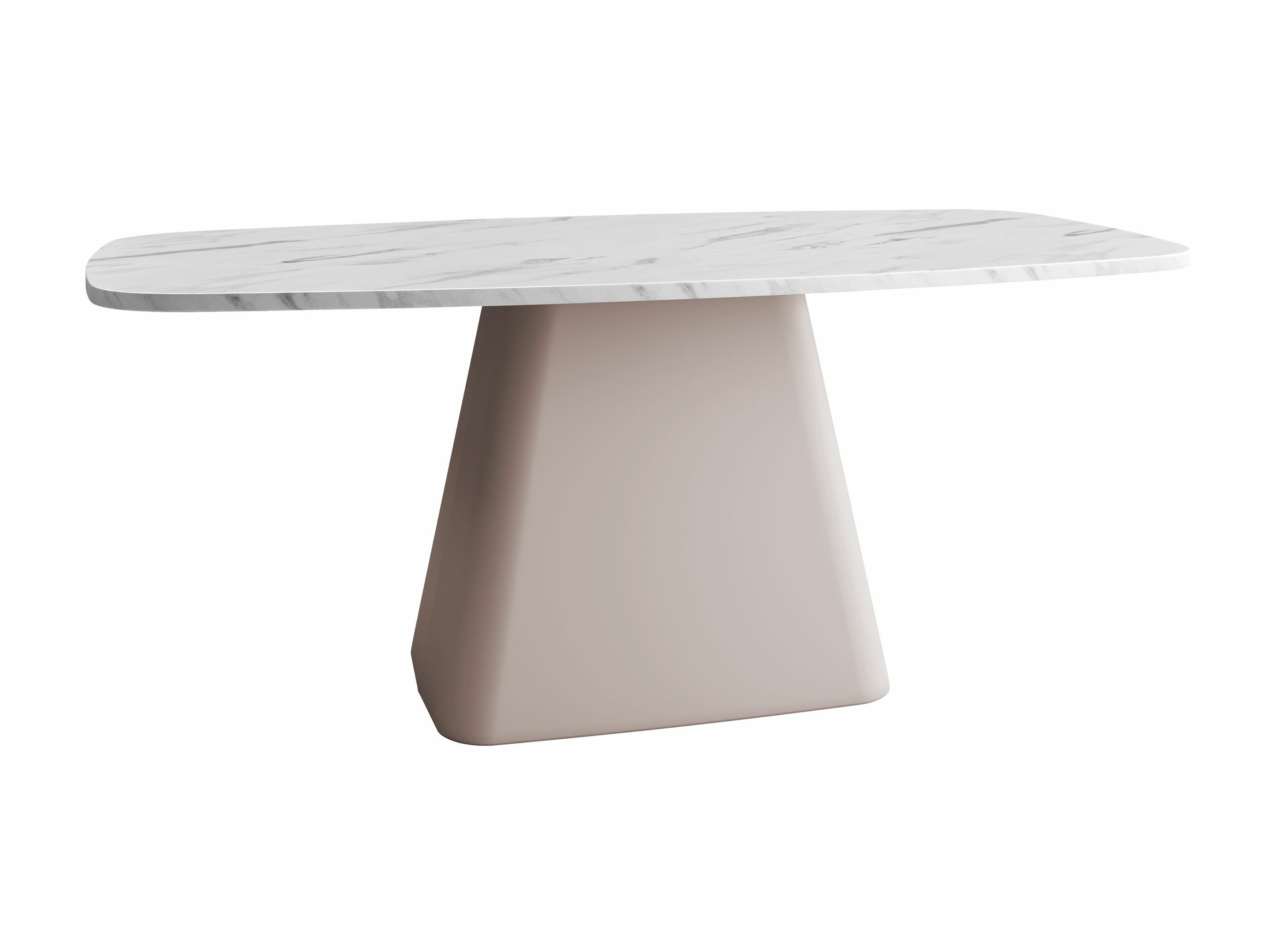 Coffee table Oswego 158 (White marble + Cashmere)