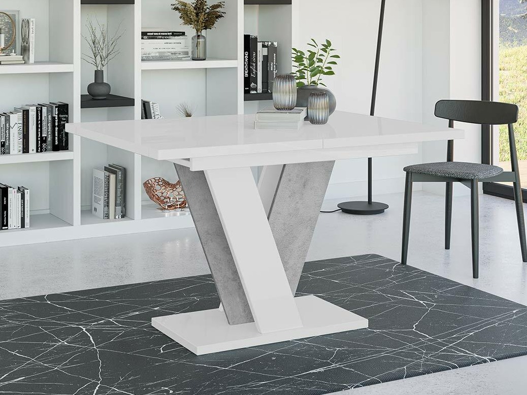 Table Goodyear 125 (Glossy white + Grey)
