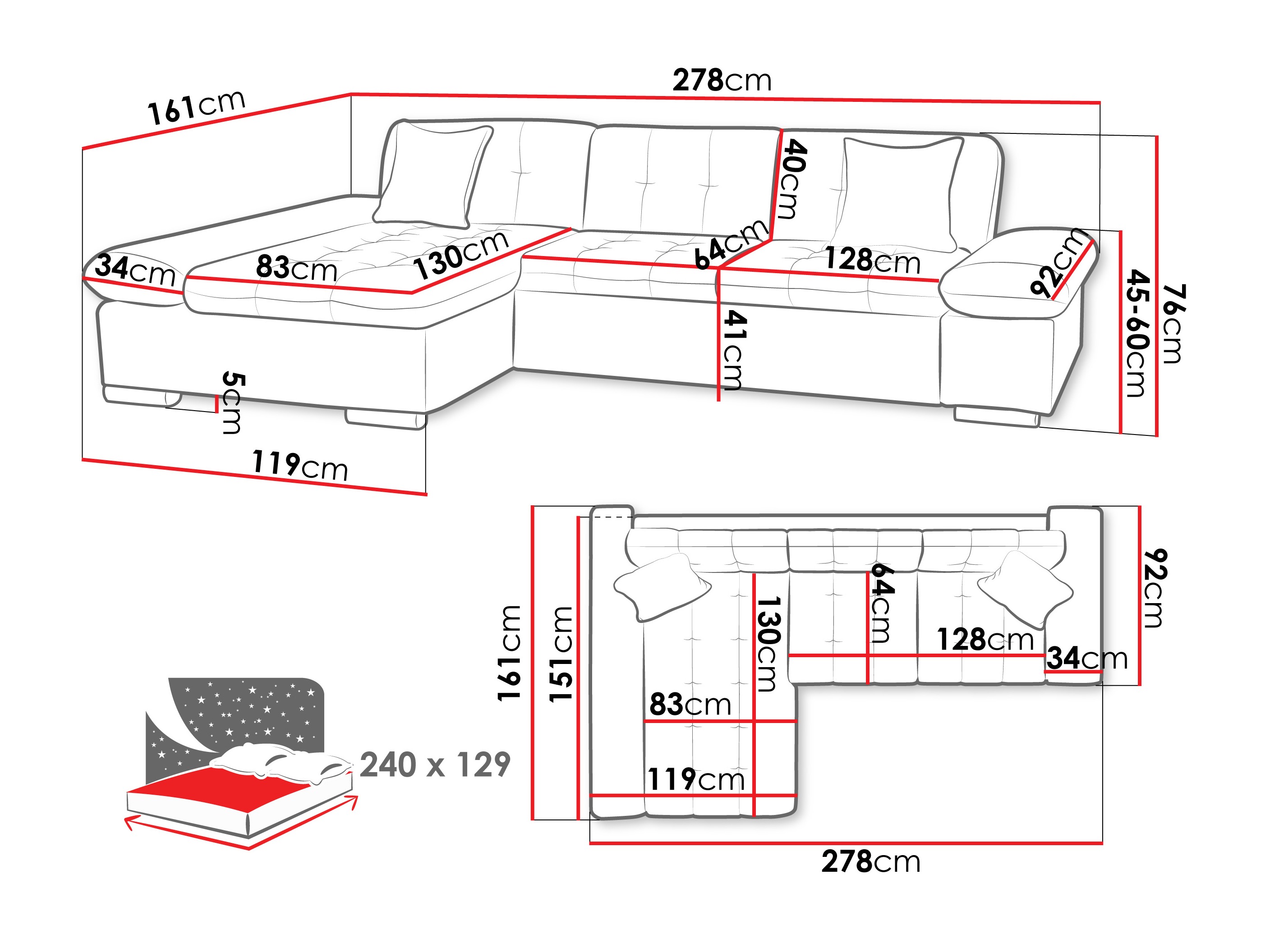 Corner sofa Comfivo Sanitas II (Piano 17)