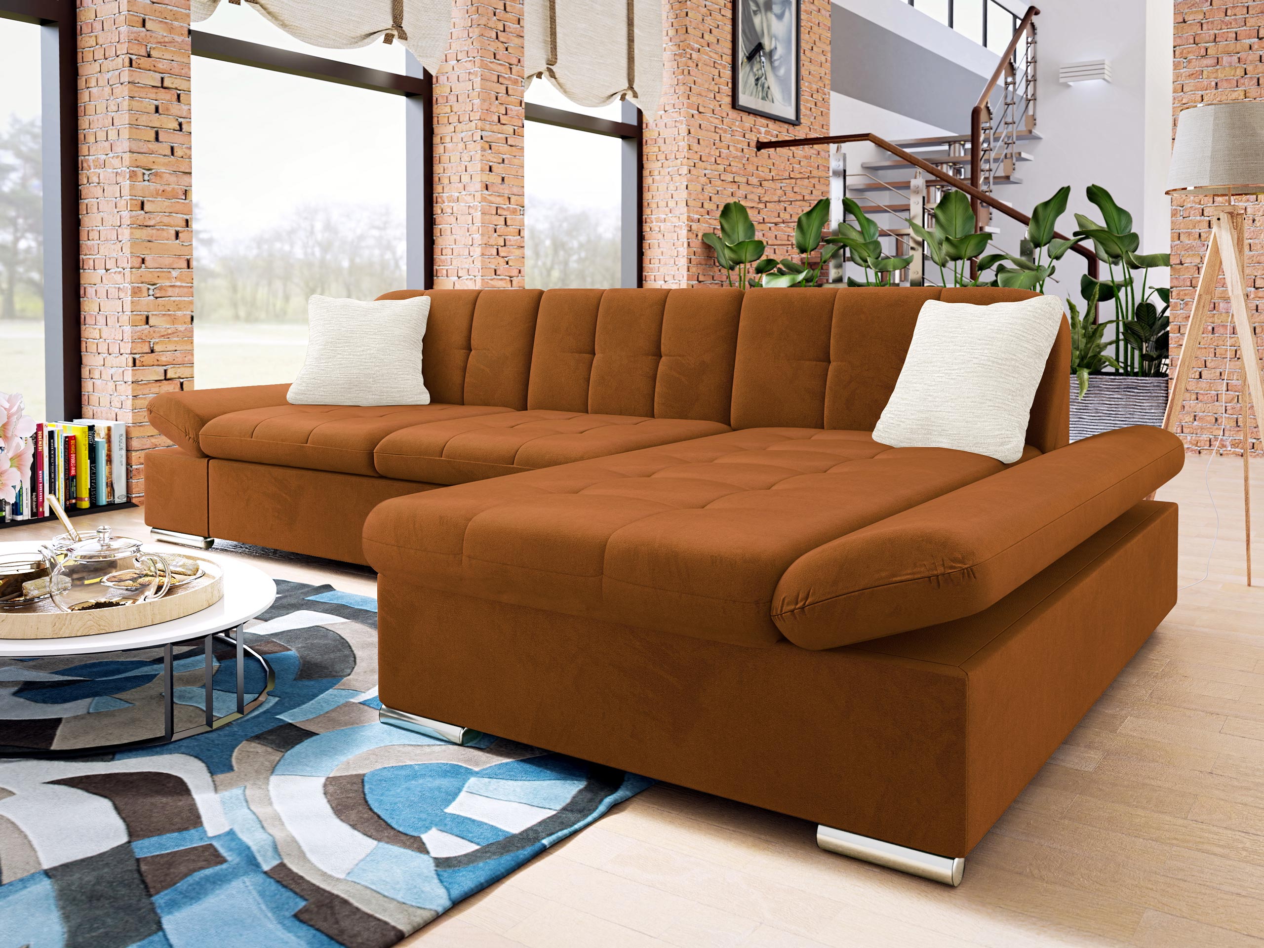 Corner sofa Comfivo Serenitas (Piano 21 + Mokka 03)