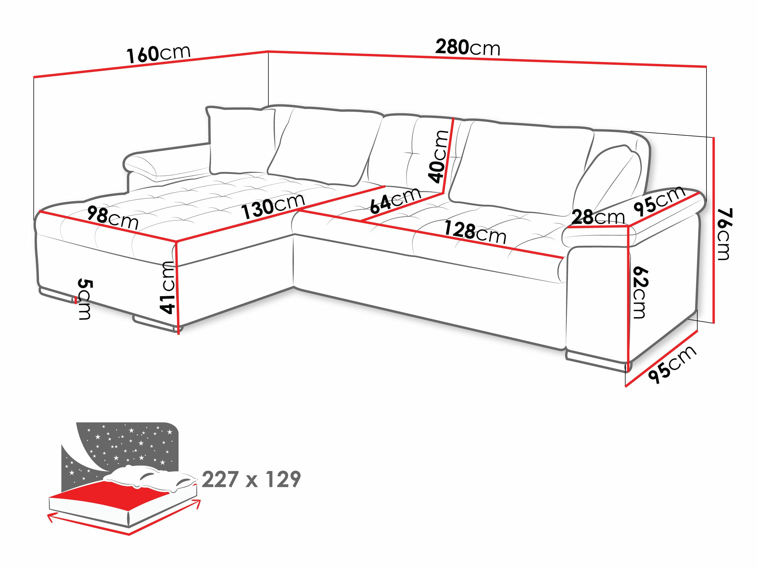 Corner sofa Comfivo Mica II (Matana 17 + Evo 27)