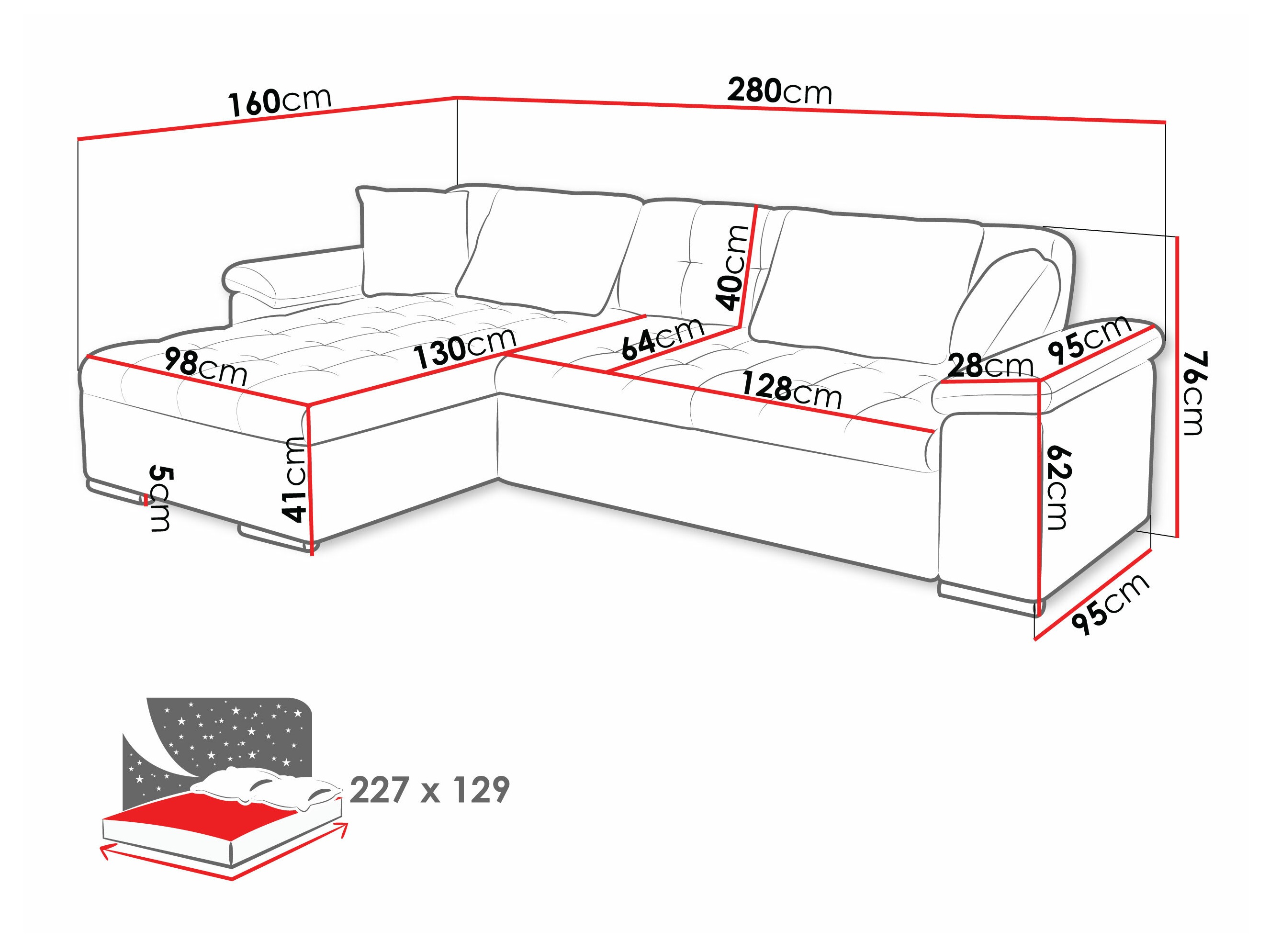 Corner sofa Comfivo Mica II (Venus Velvet 2911 + Prestige 2771)