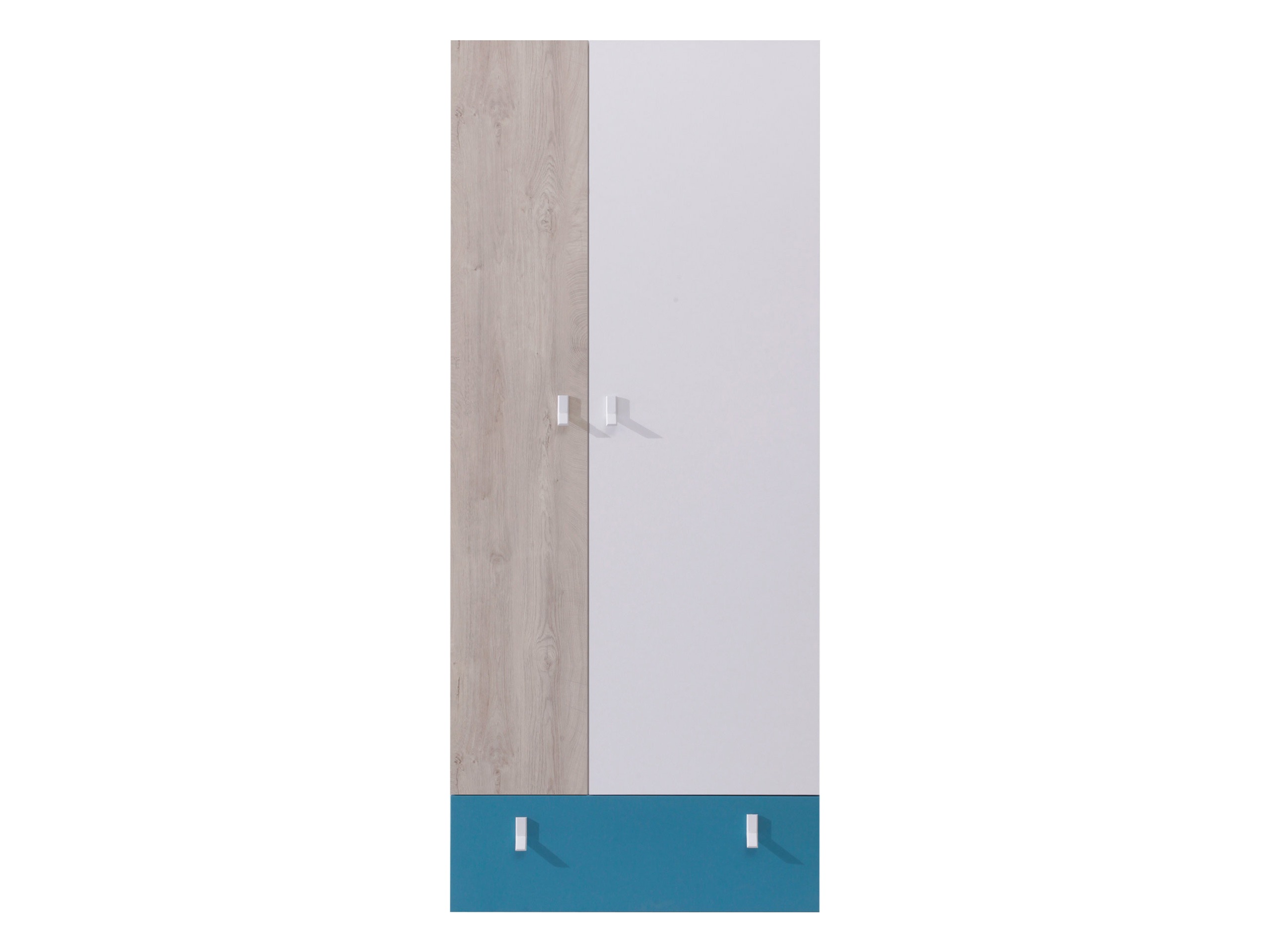 Wardrobe Camteso 101 (White + Oak + Turquoise)