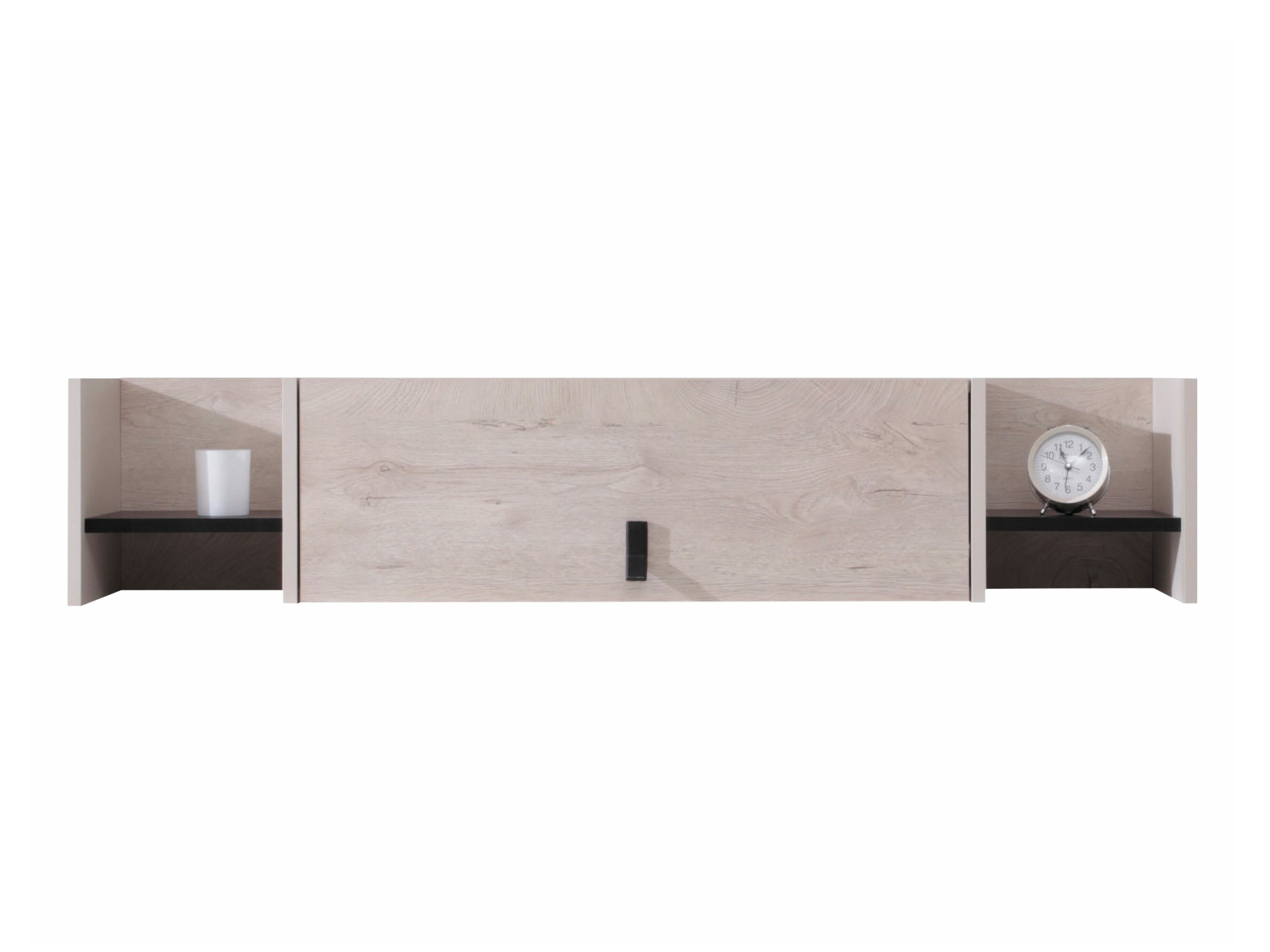 Wall shelf Camteso 110 (Black + Oak + Beige)