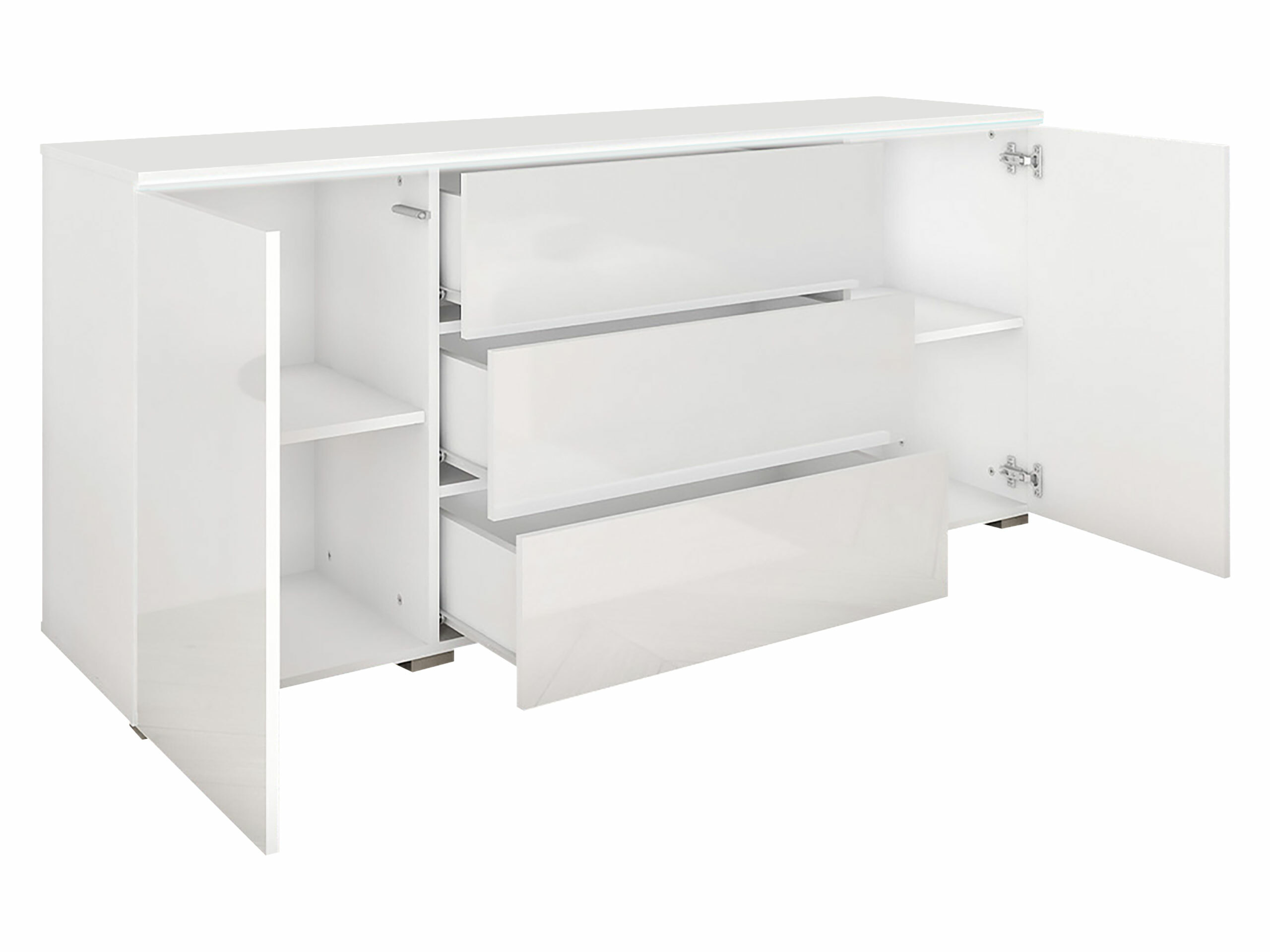 Chest of drawers Mirfivo 102 (White + Glossy white)