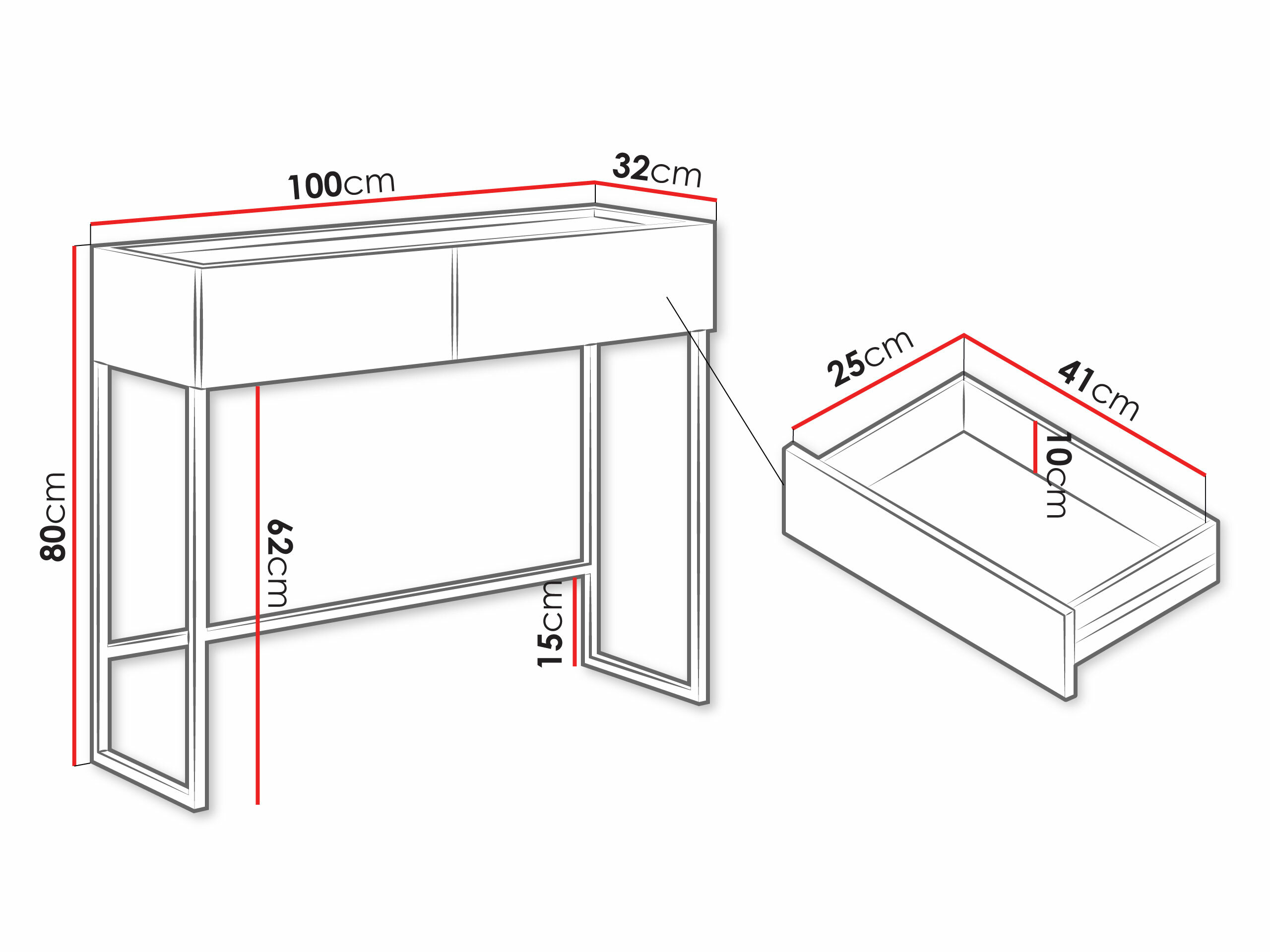 Console table Lunole 103 (Cashmere)