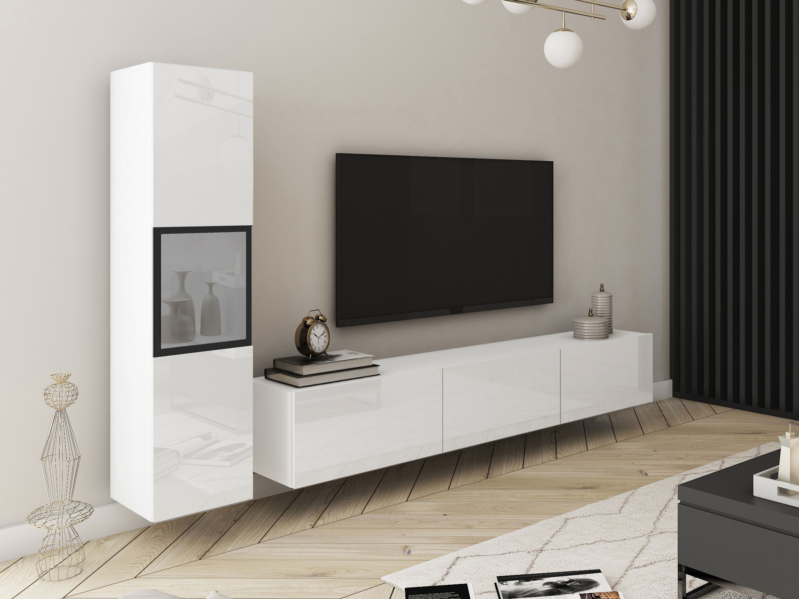 Living room set Sarasota 192 (White + Glossy white)