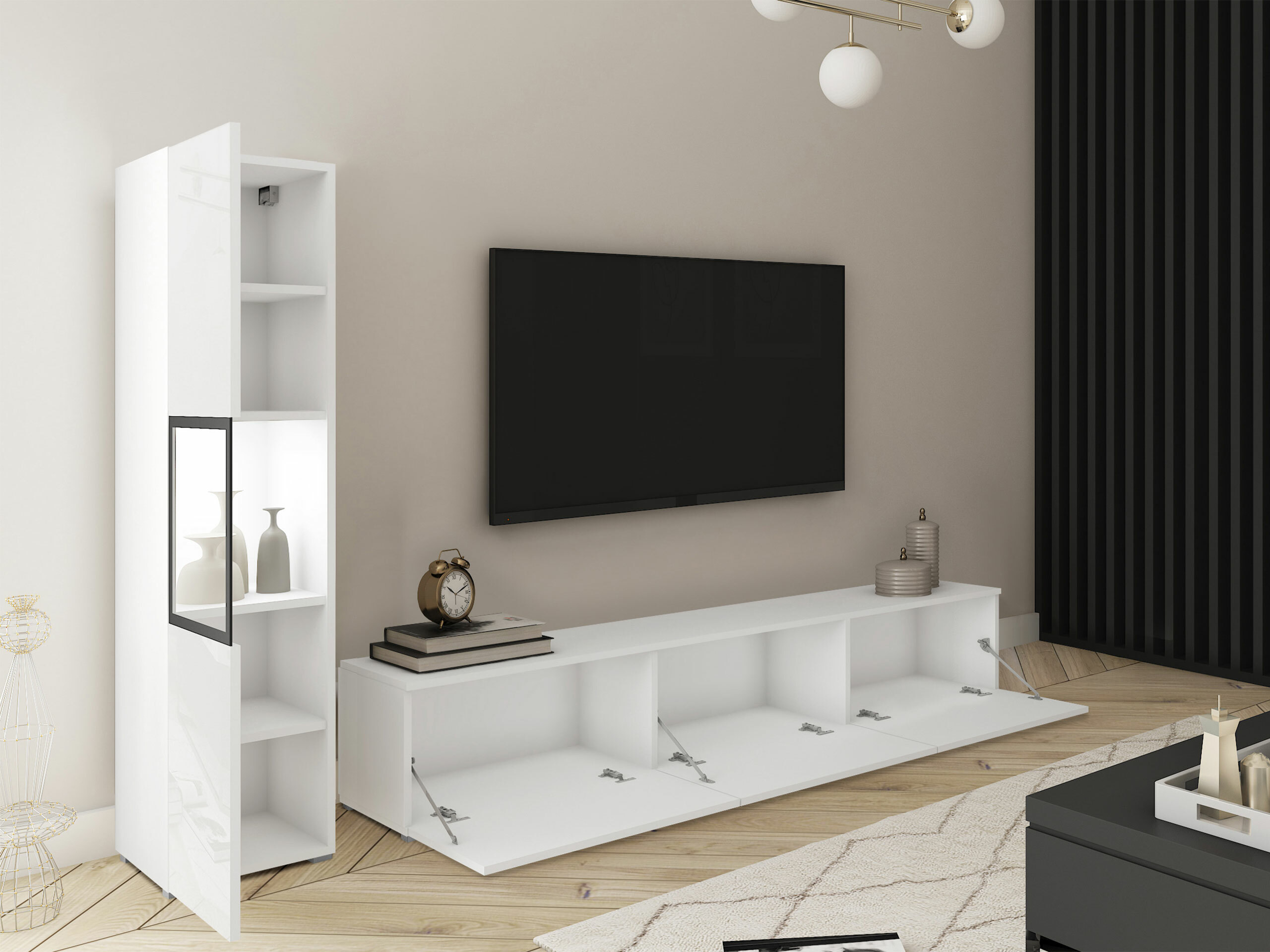 Living room set Sarasota 192 (White + Glossy white)