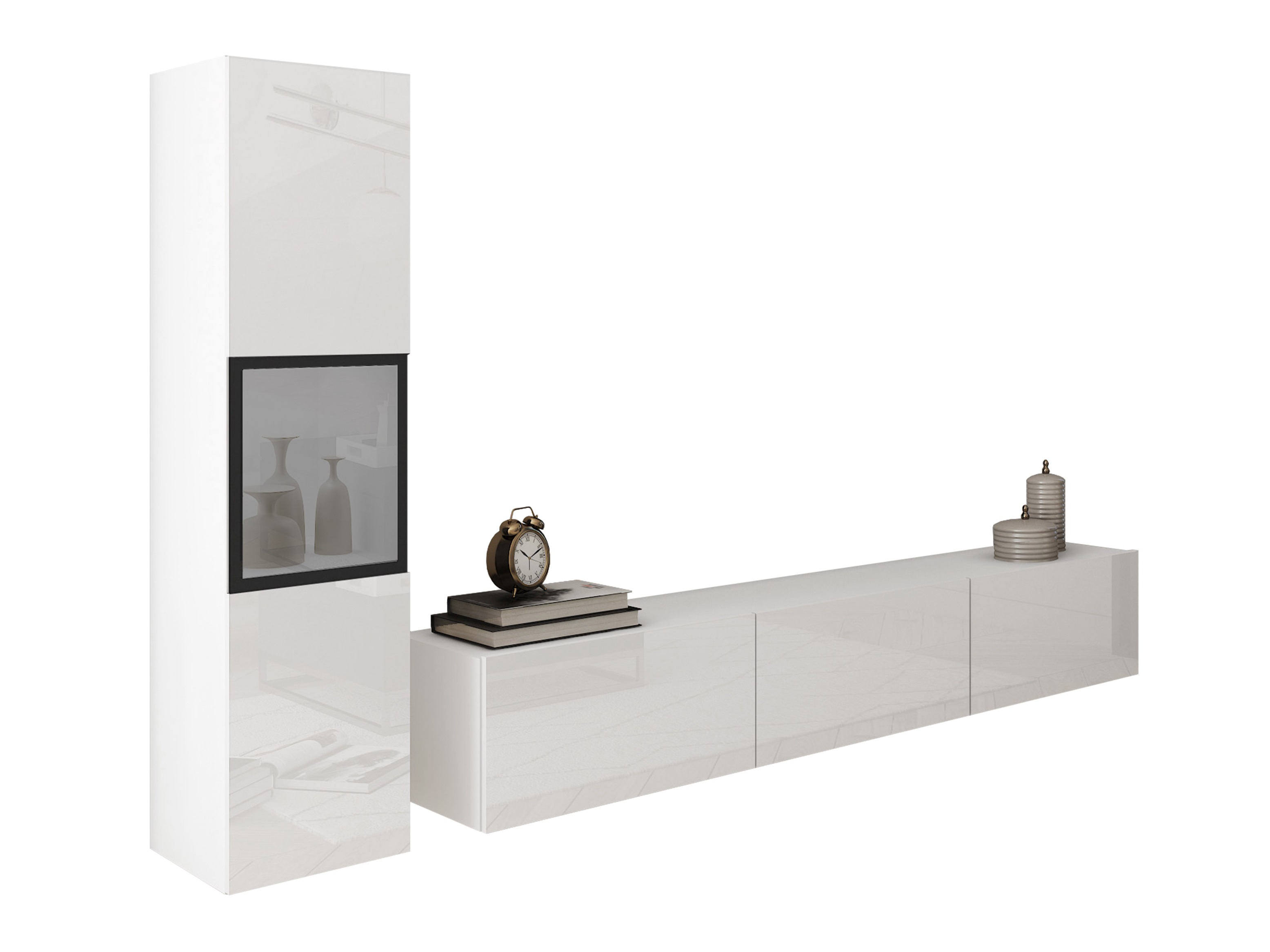 Living room set Sarasota 192 (White + Glossy white)