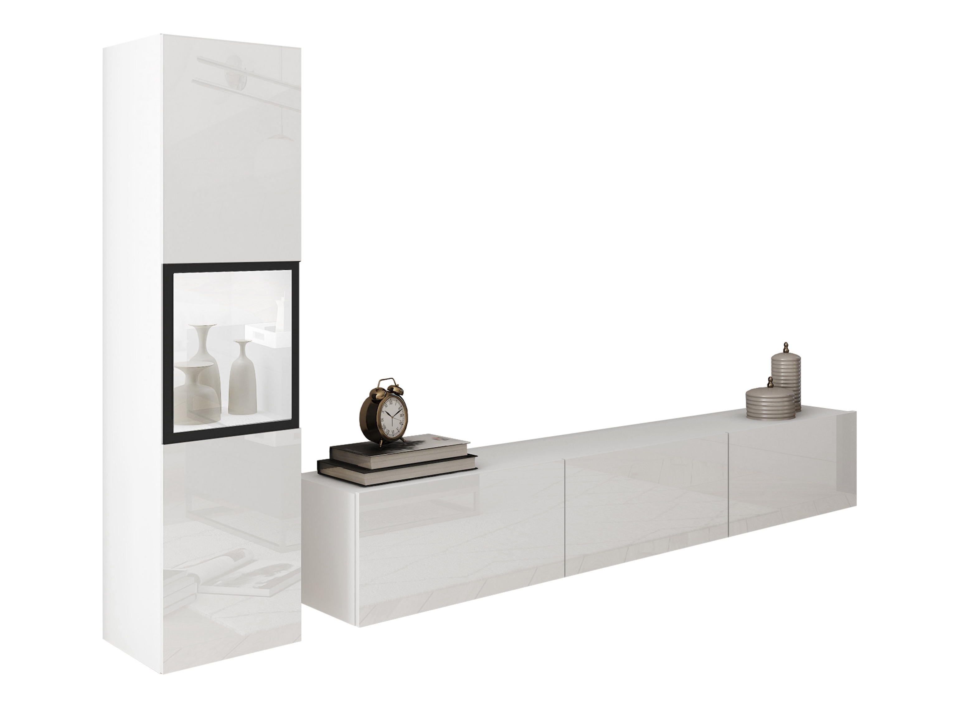 Living room set Sarasota 192 (White + Glossy white)