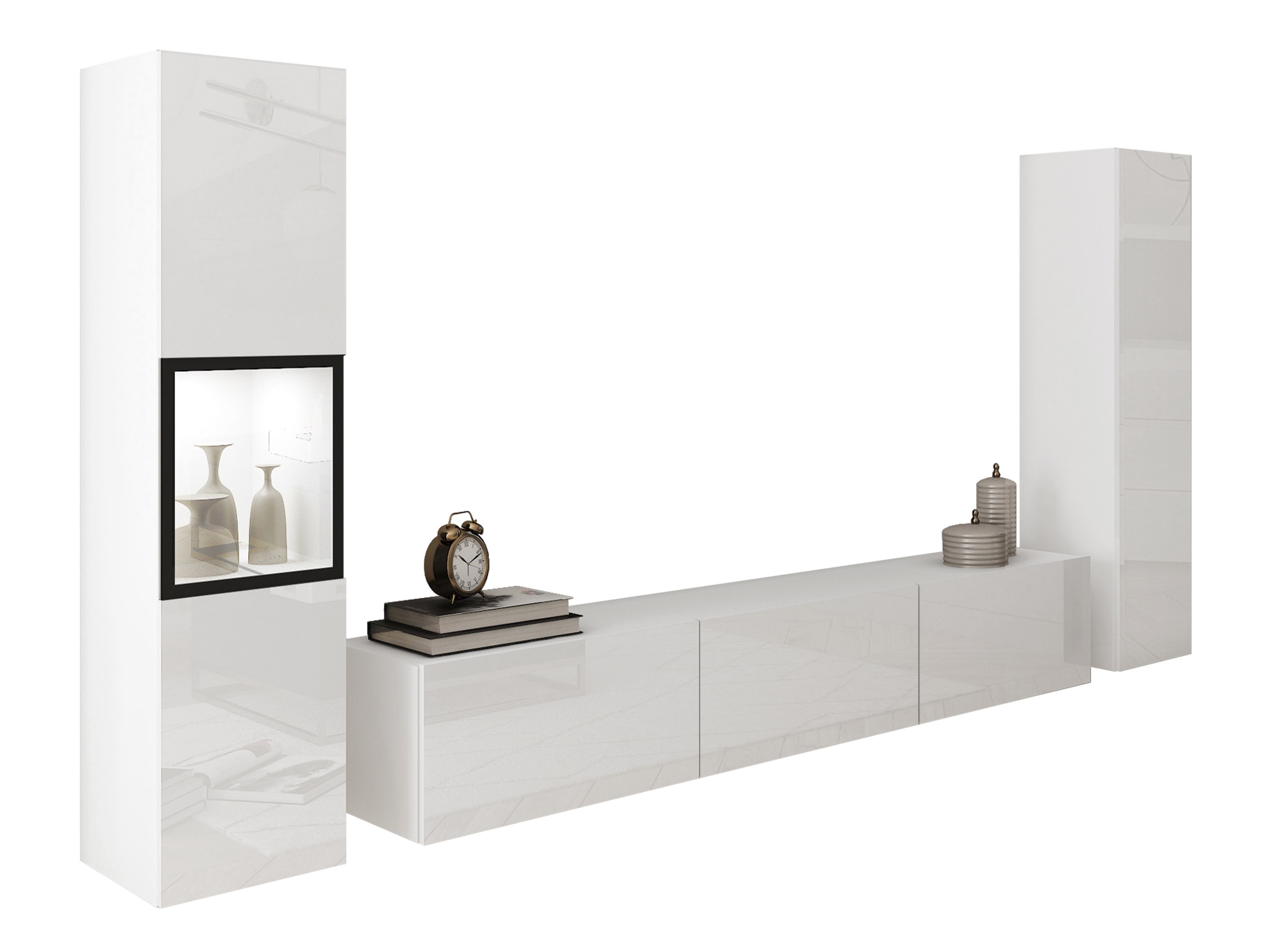 Living room set Sarasota 193 (White + Glossy white)