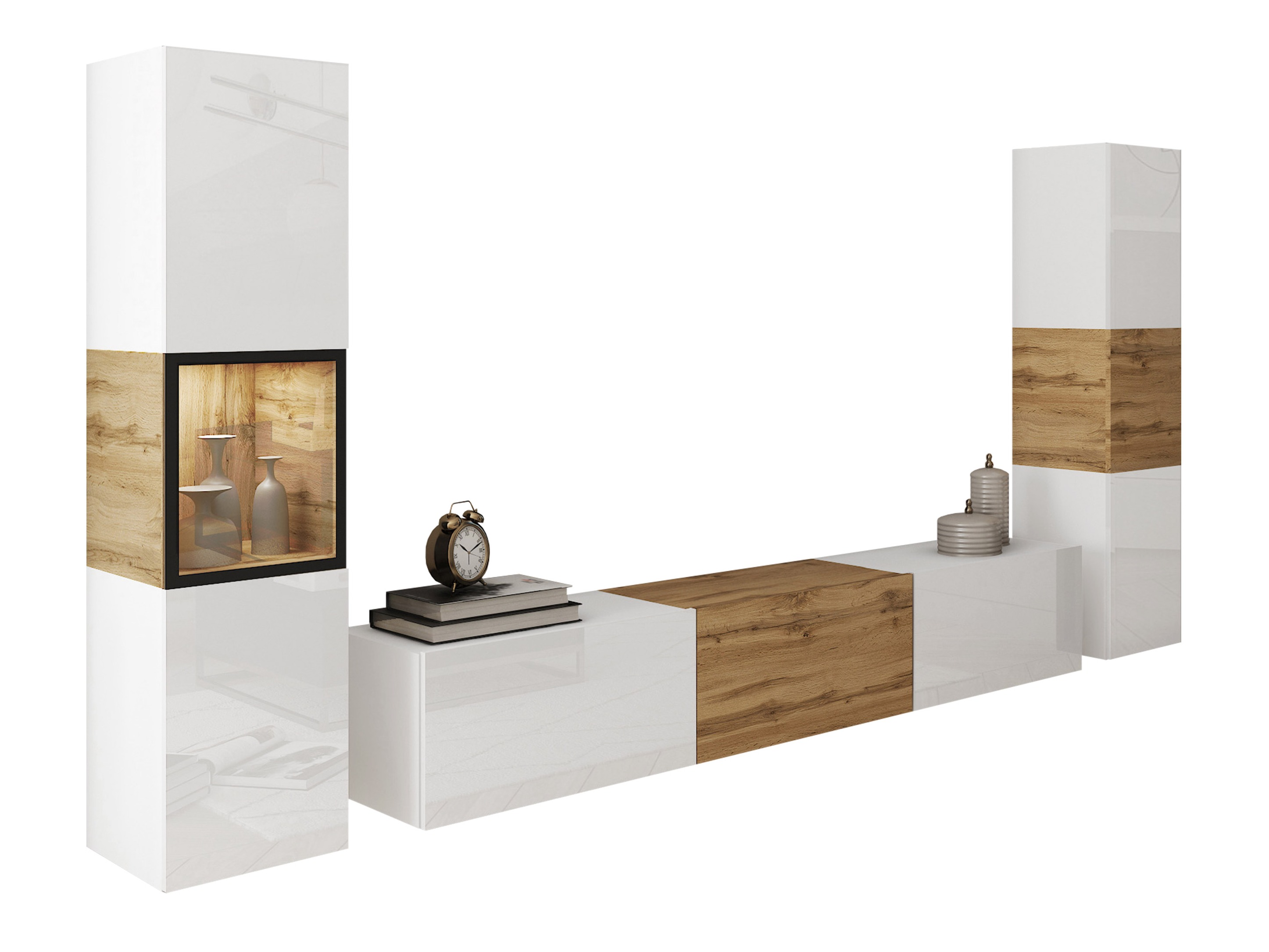 Living room set Sarasota 193 (White + Wotan Oak)