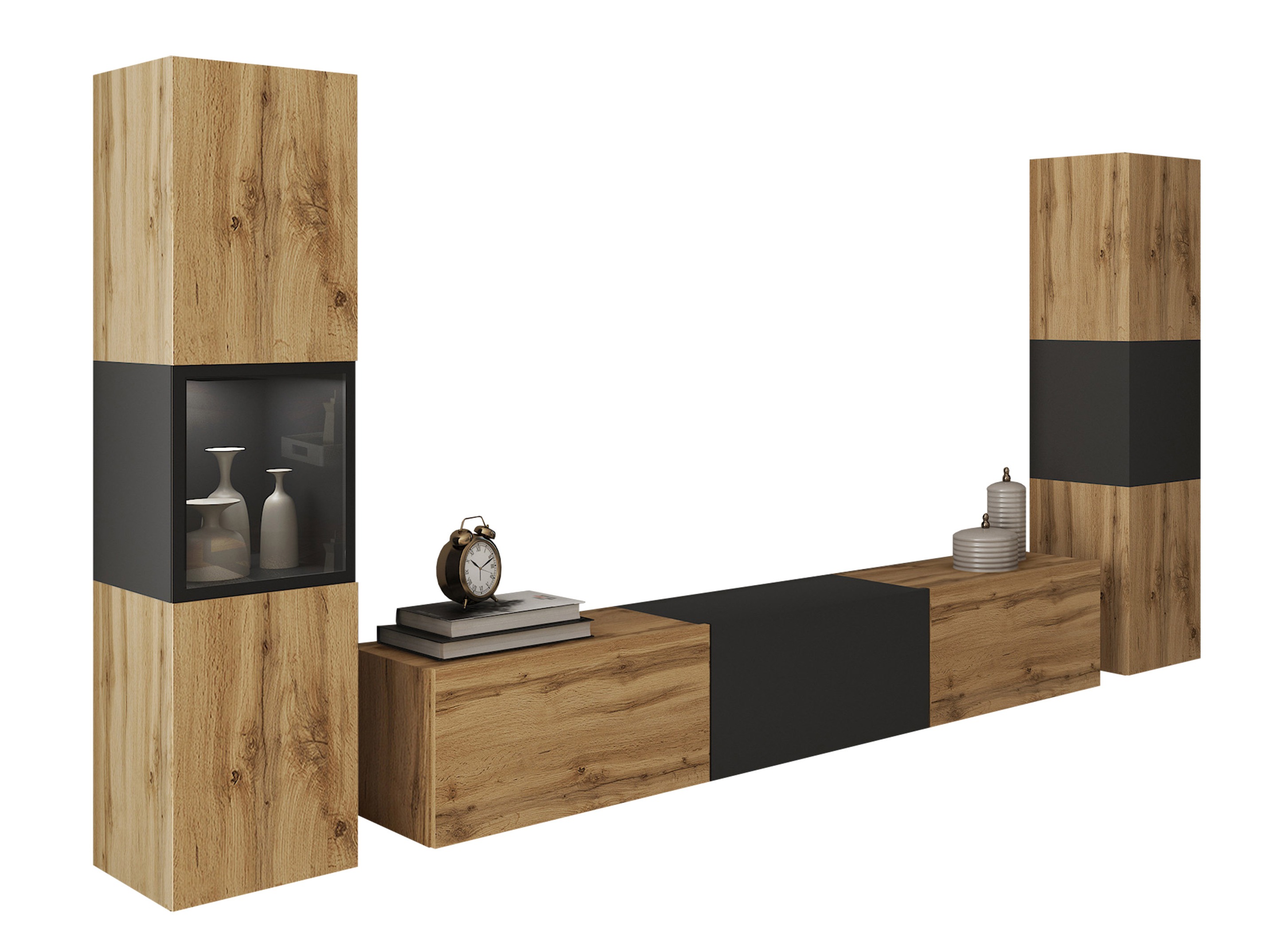 Living room set Sarasota 193 (Wotan Oak + Graphite)