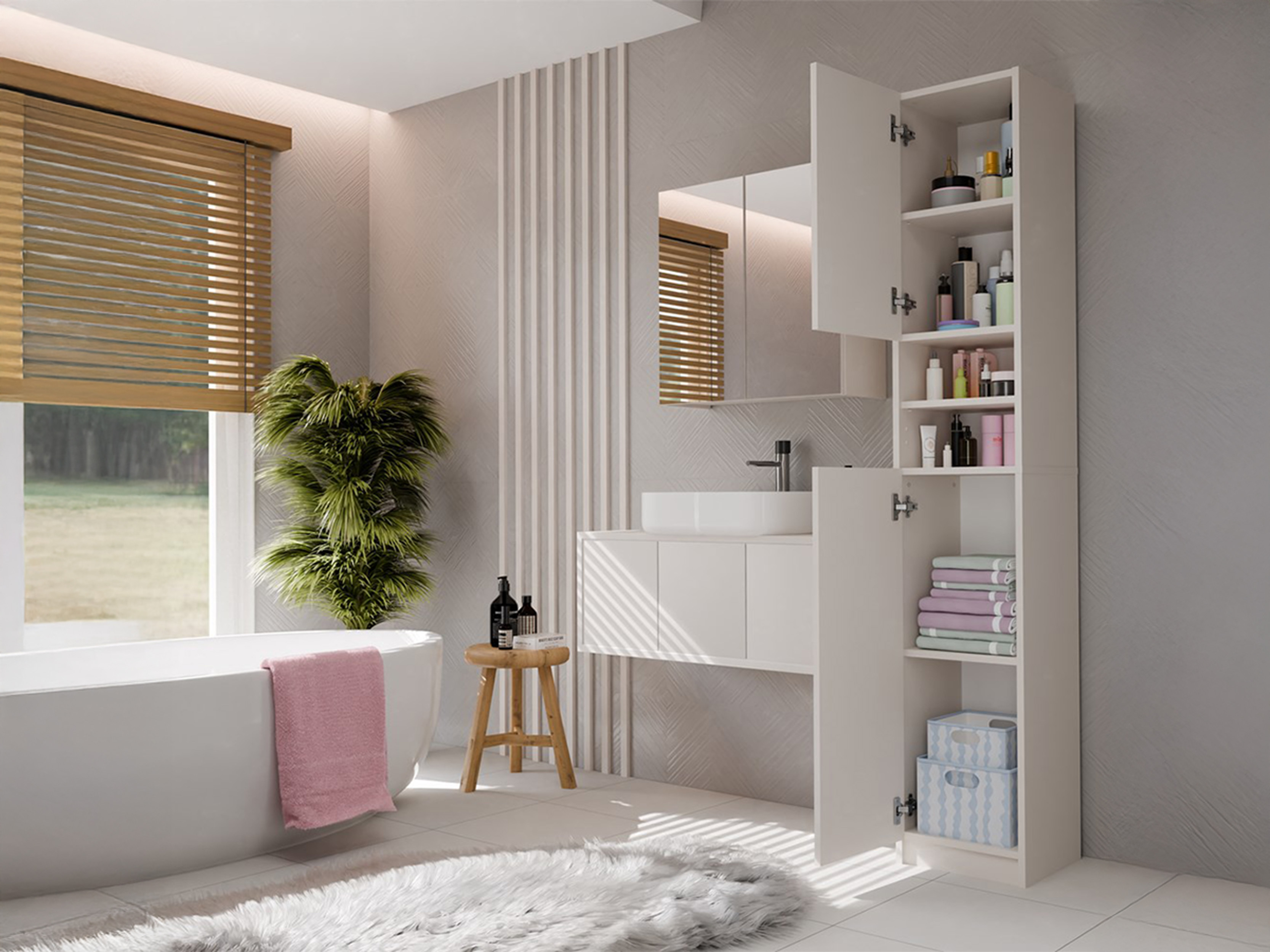 Standing bathroom cabinet Mandeville 152 (Cashmere)