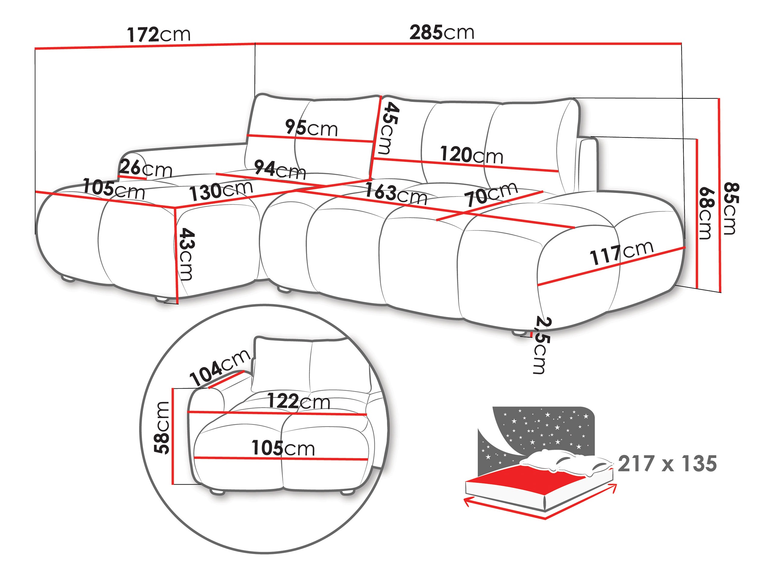 Corner sofa TrendyNest Ansera (Flow 06)