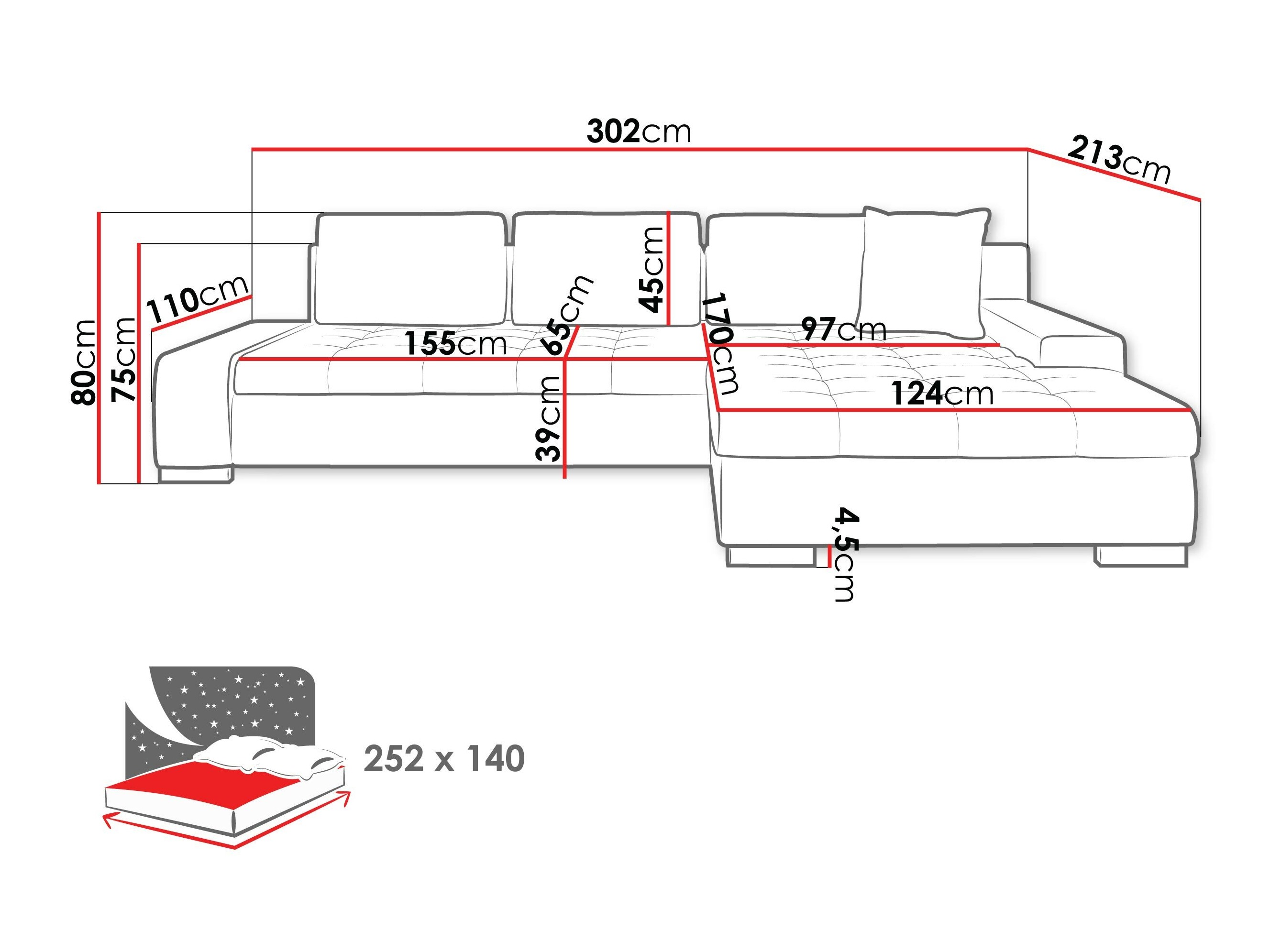 Corner sofa Comfivo Nitor II (Rico 12)