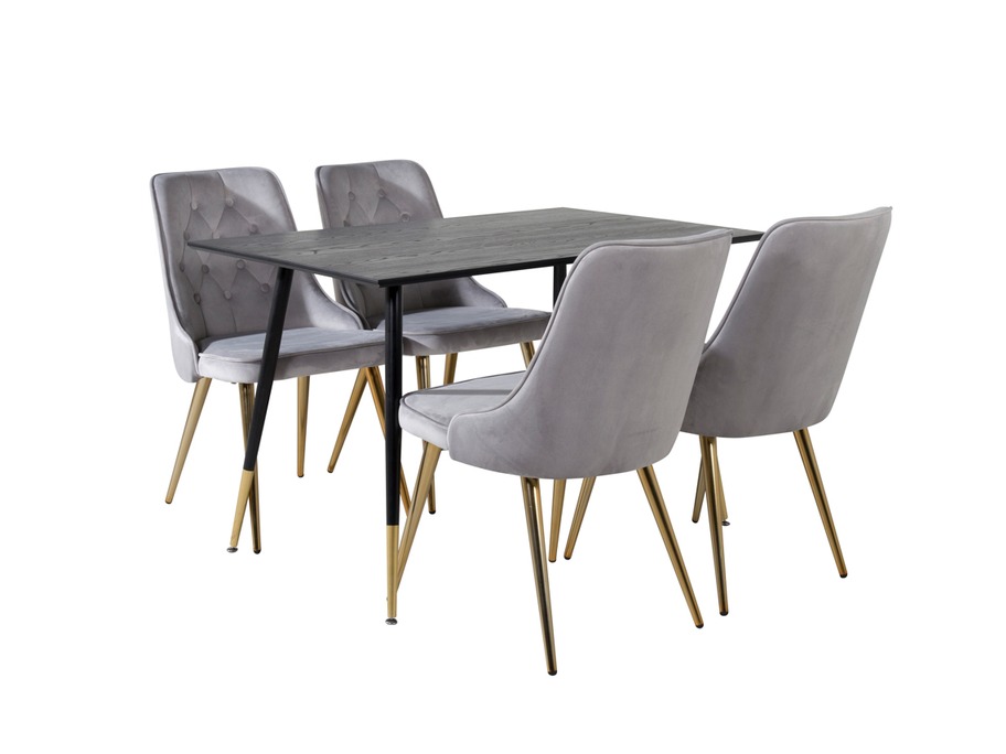 Dining set Dallas 1673 (Grey + golden)