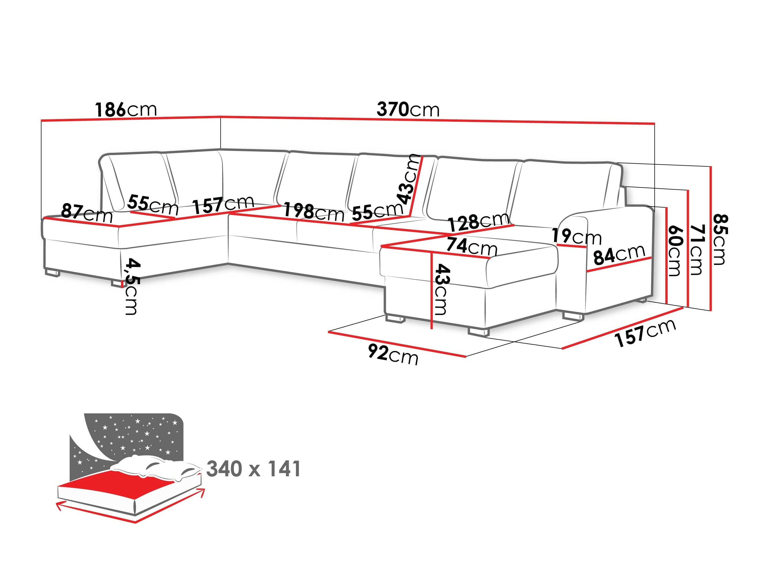 Corner sofa Comfivo Flumen I (Nazar 225.02)