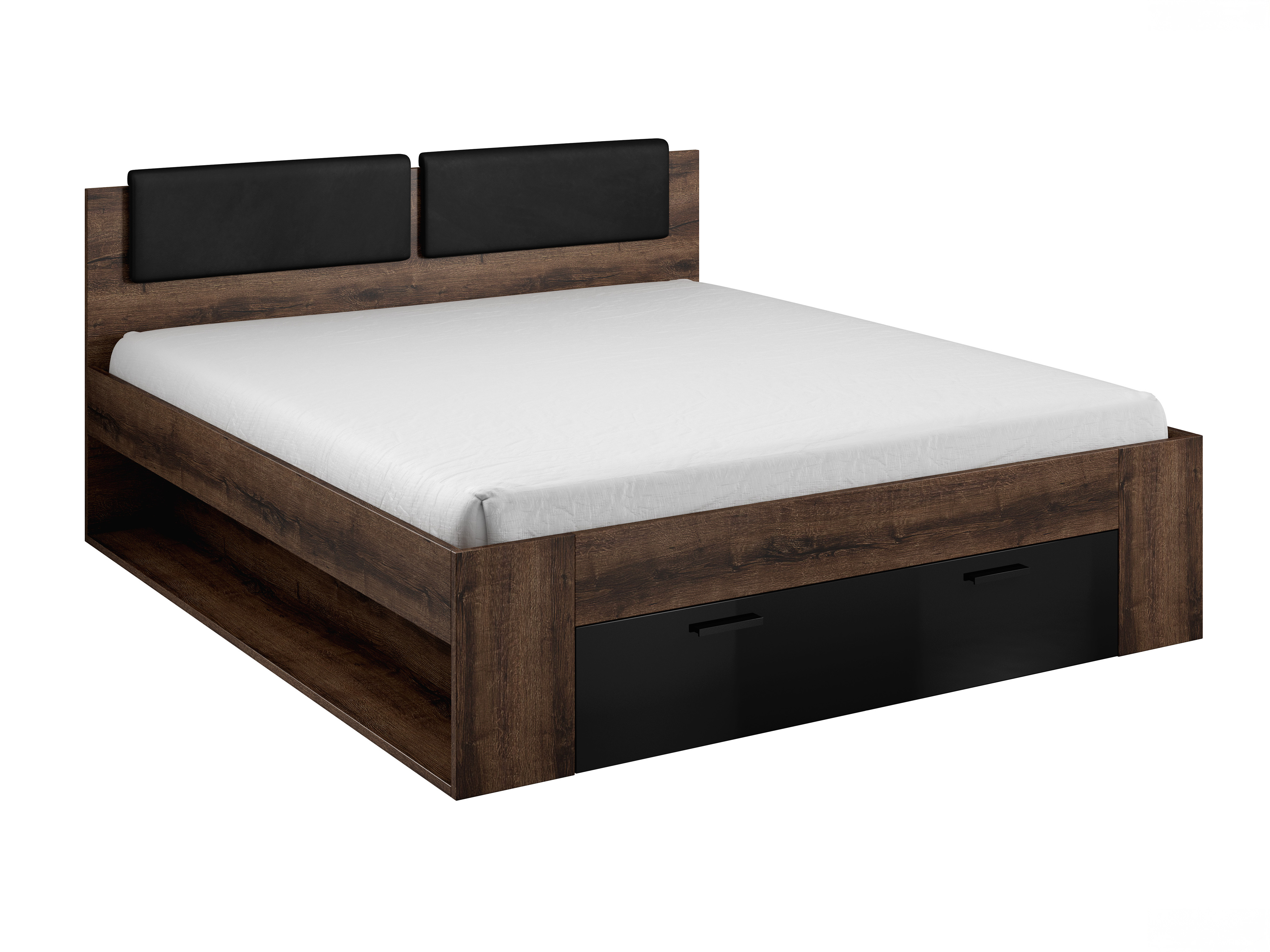 Bed Levruvu 106 (Monastery oak + Glossy black)