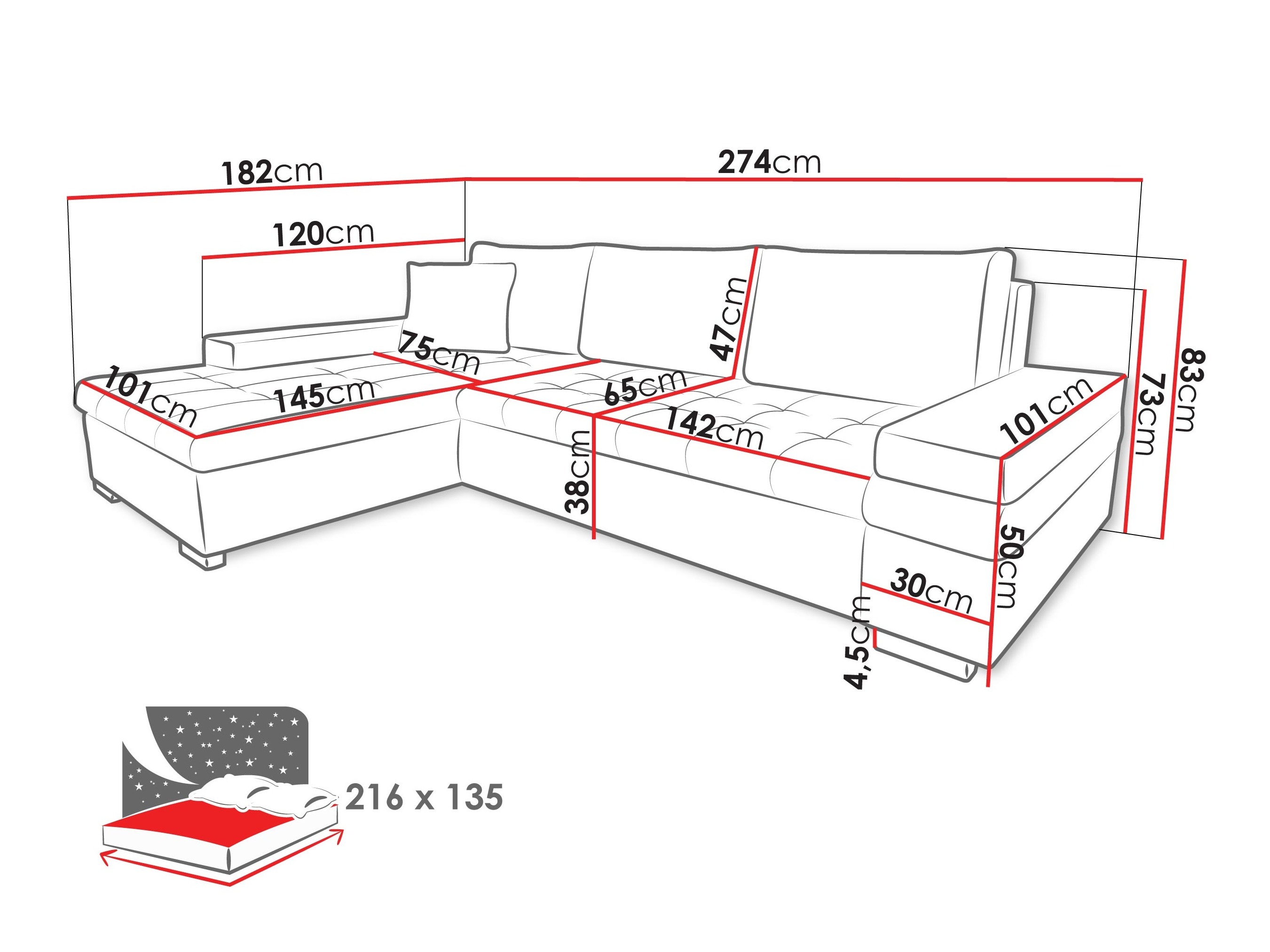 Corner sofa Comfivo Olivetum III (Corbett 21)