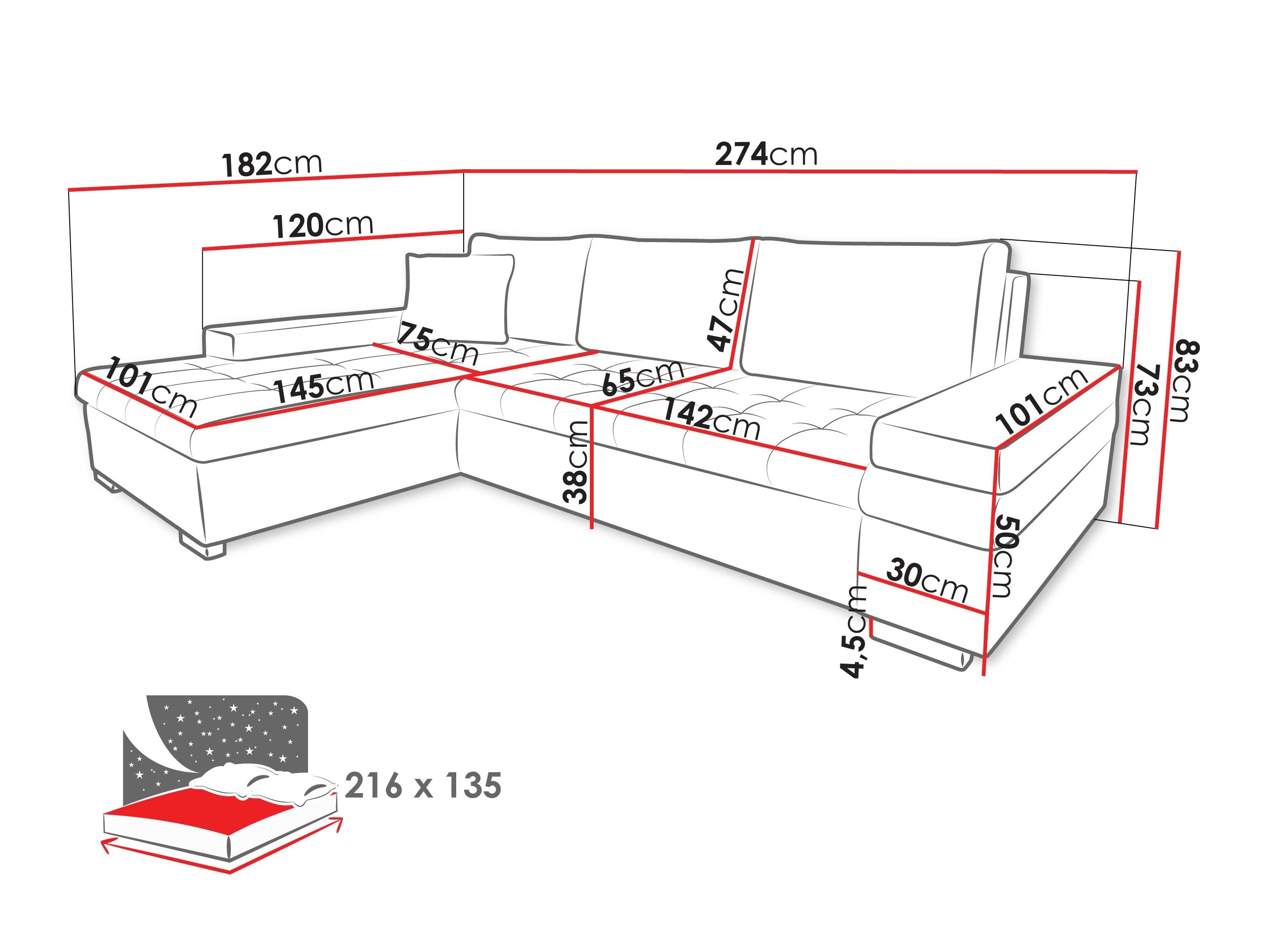 Corner sofa Comfivo Olivetum III (Corbett 82)