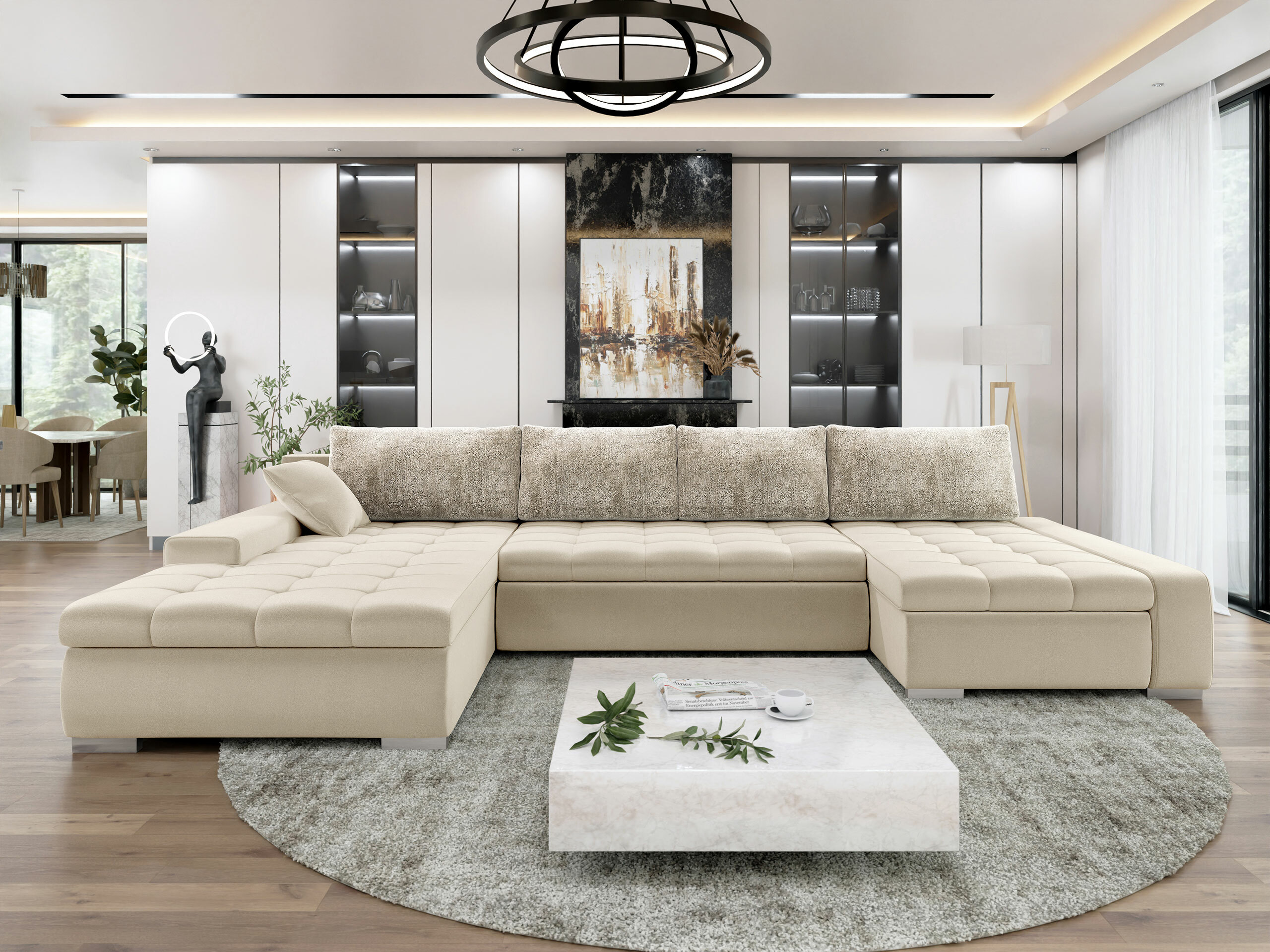 Corner sofa Comfivo Oliva I (Venus Velvet 2927 + Miu 2041 + Venus Velvet 2927)