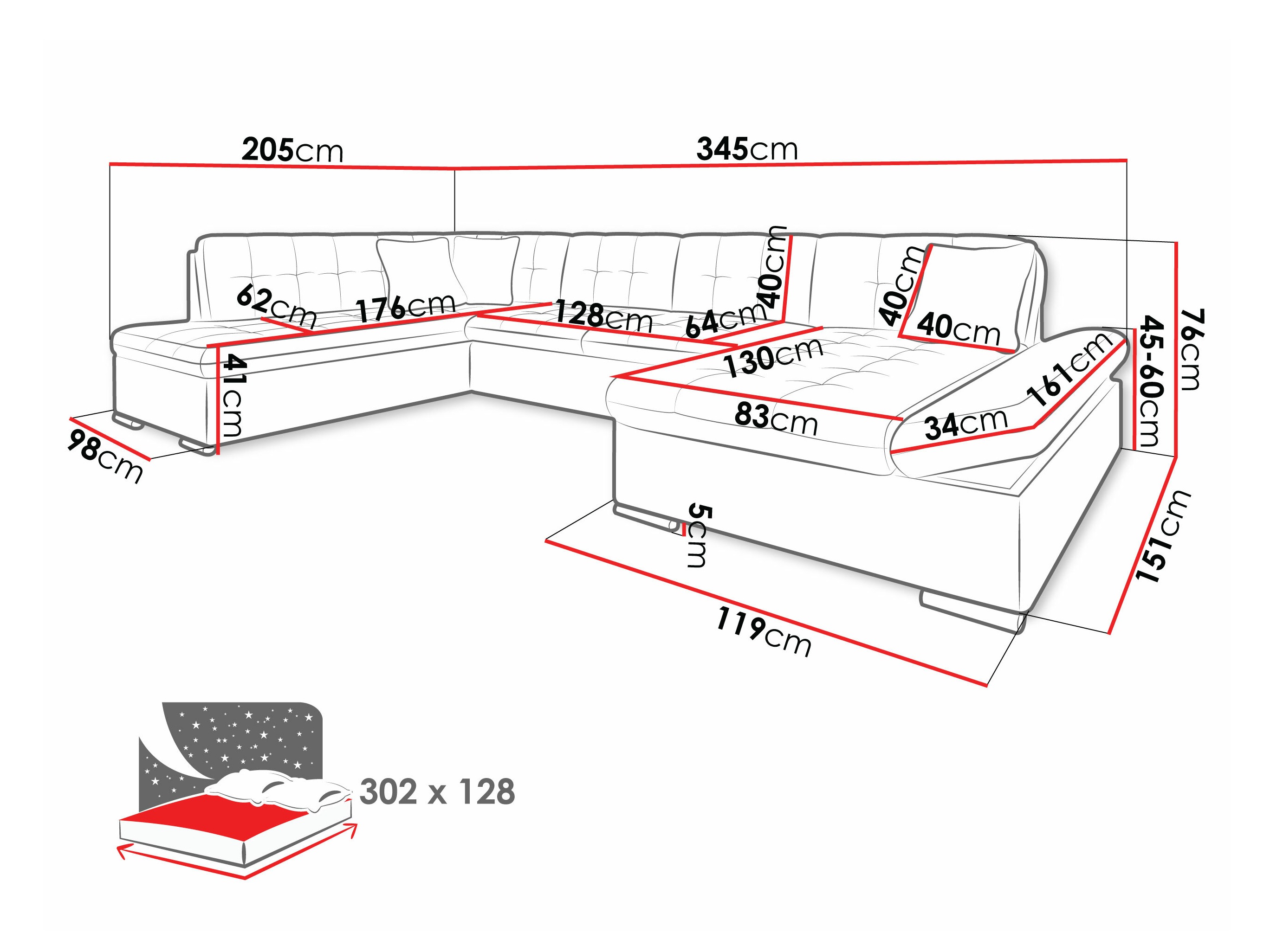 Corner sofa Comfivo Tilia II (Tracy 211.01)