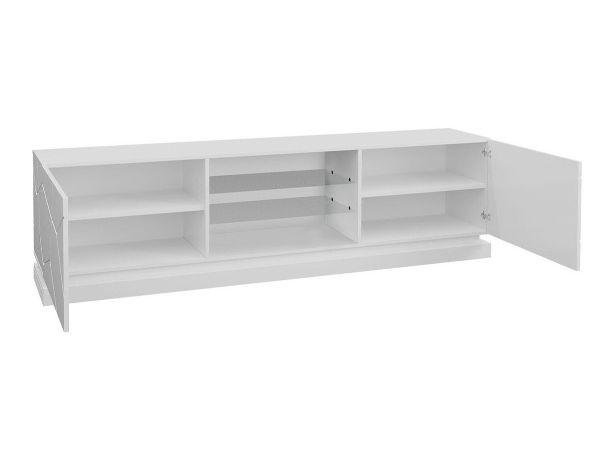 TV stand Linar I (White + Glossy white)