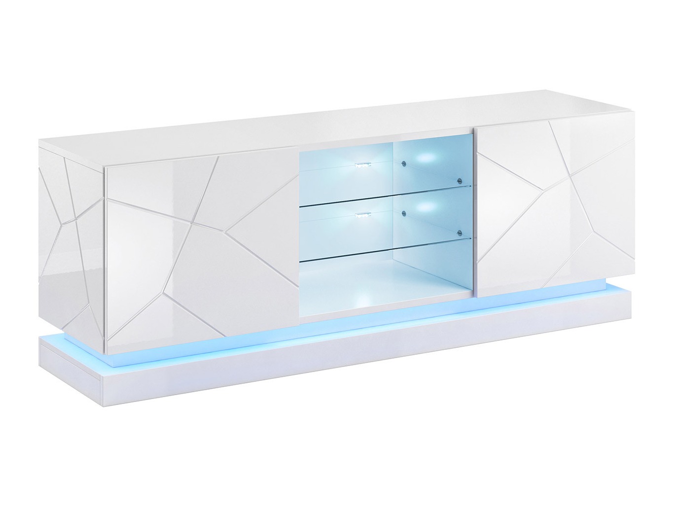 TV stand Linar (White + Glossy white)