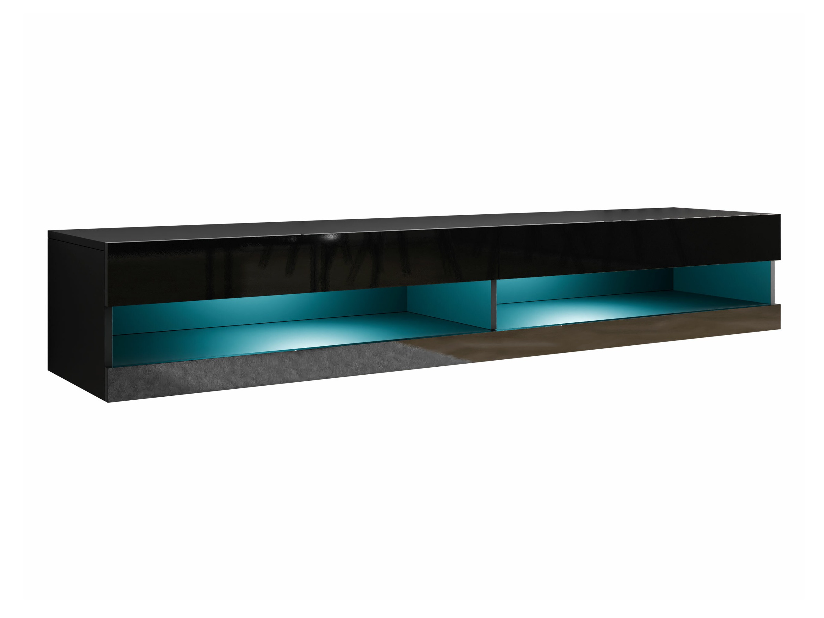 TV stand Vilrin (Black + Glossy black)