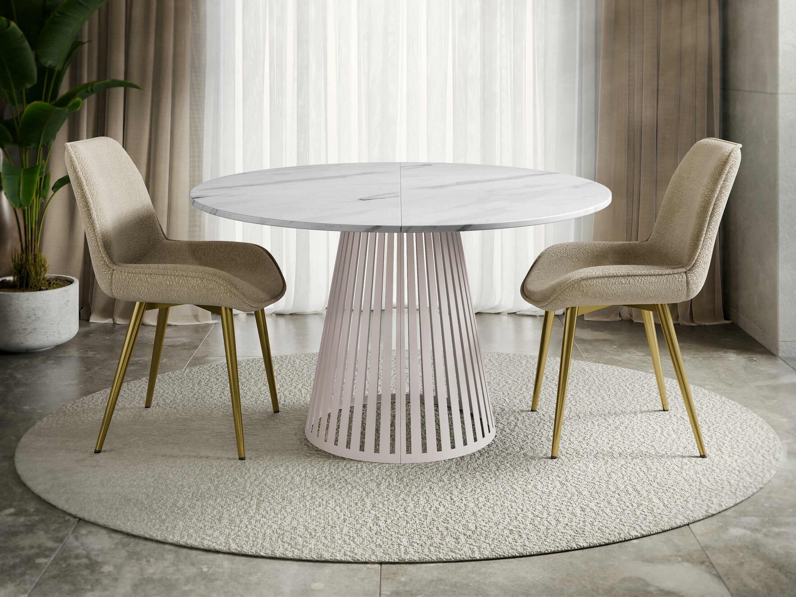 Table Prudentia II (White marble + Cashmere)