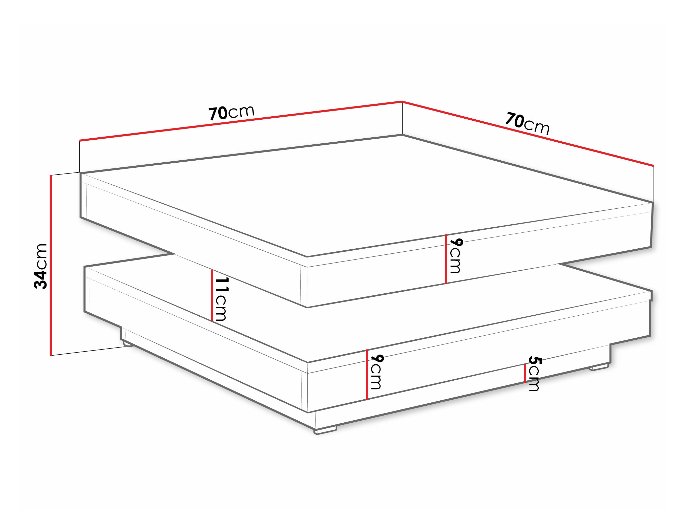 Coffee table transformer Comfivo Pisces (Wotan Oak + White)